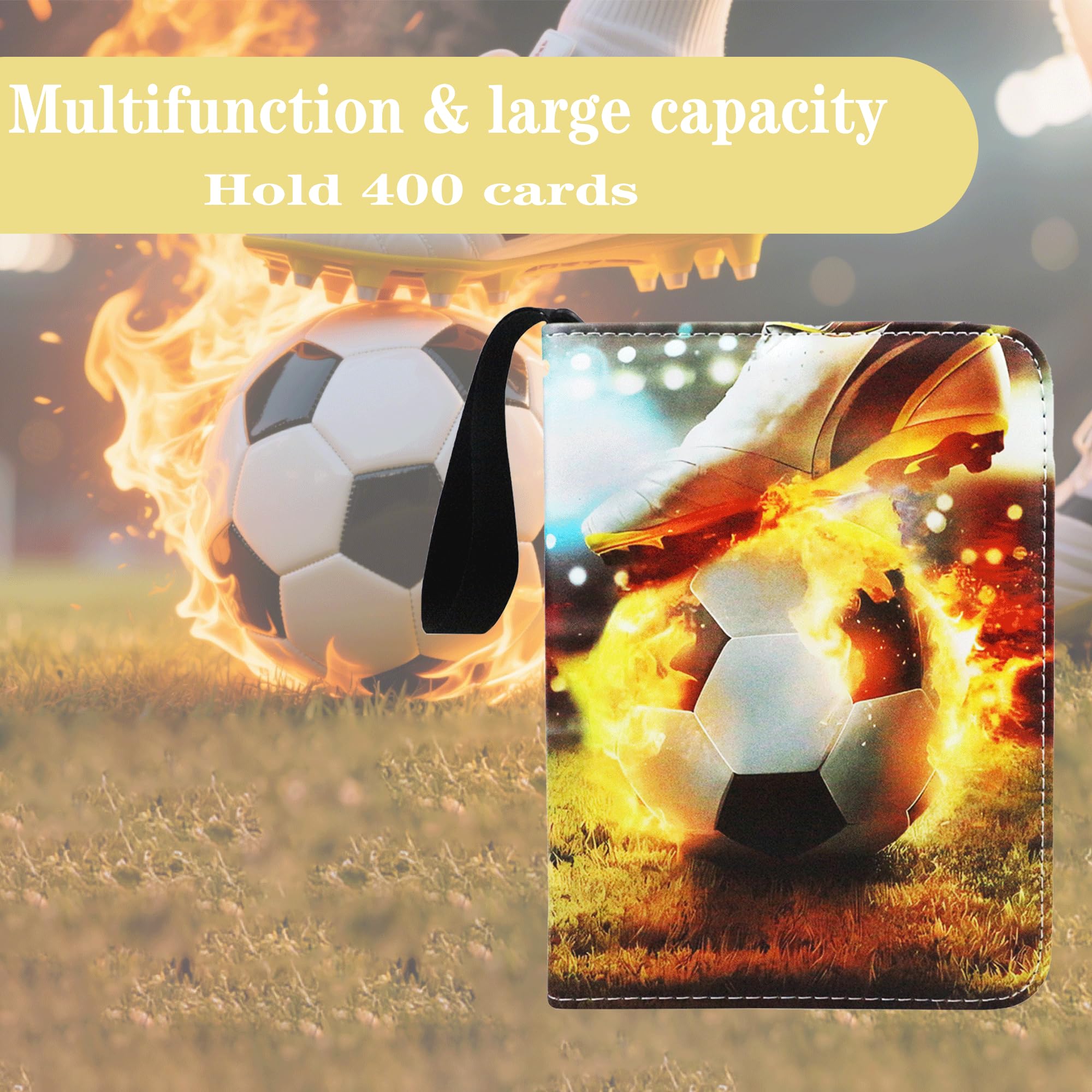 Album per Carte Calcio Collezionabili - 50 Pagine, 400 Carte Capacità - Premium Raccoglitore per Collezionisti - Porta Carte Professionale per Calciatori e Campionati