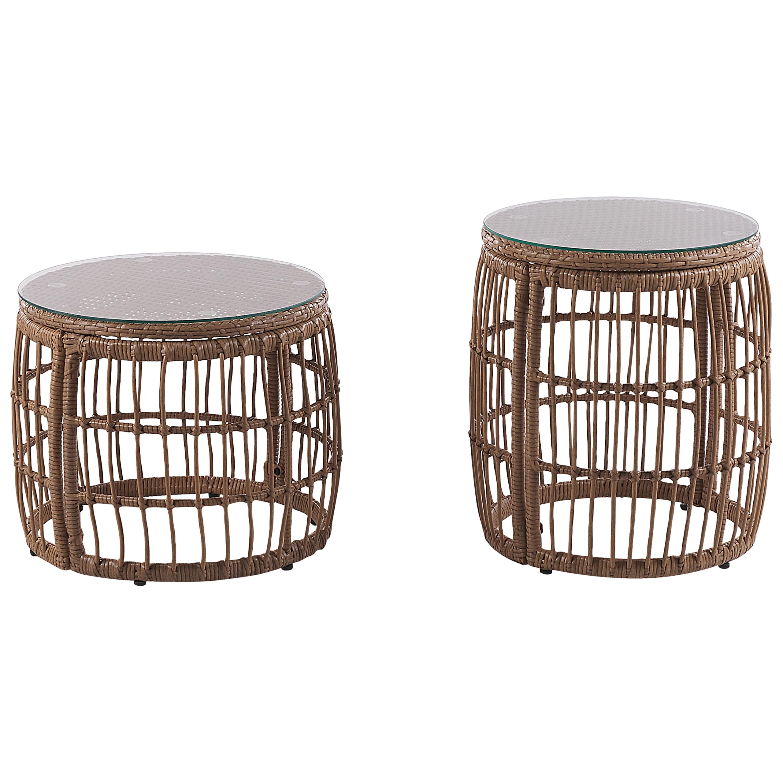 Beliani Stilvolles Gartenmöbel Set Polyrattan mit Auflagen in Beige Ravello