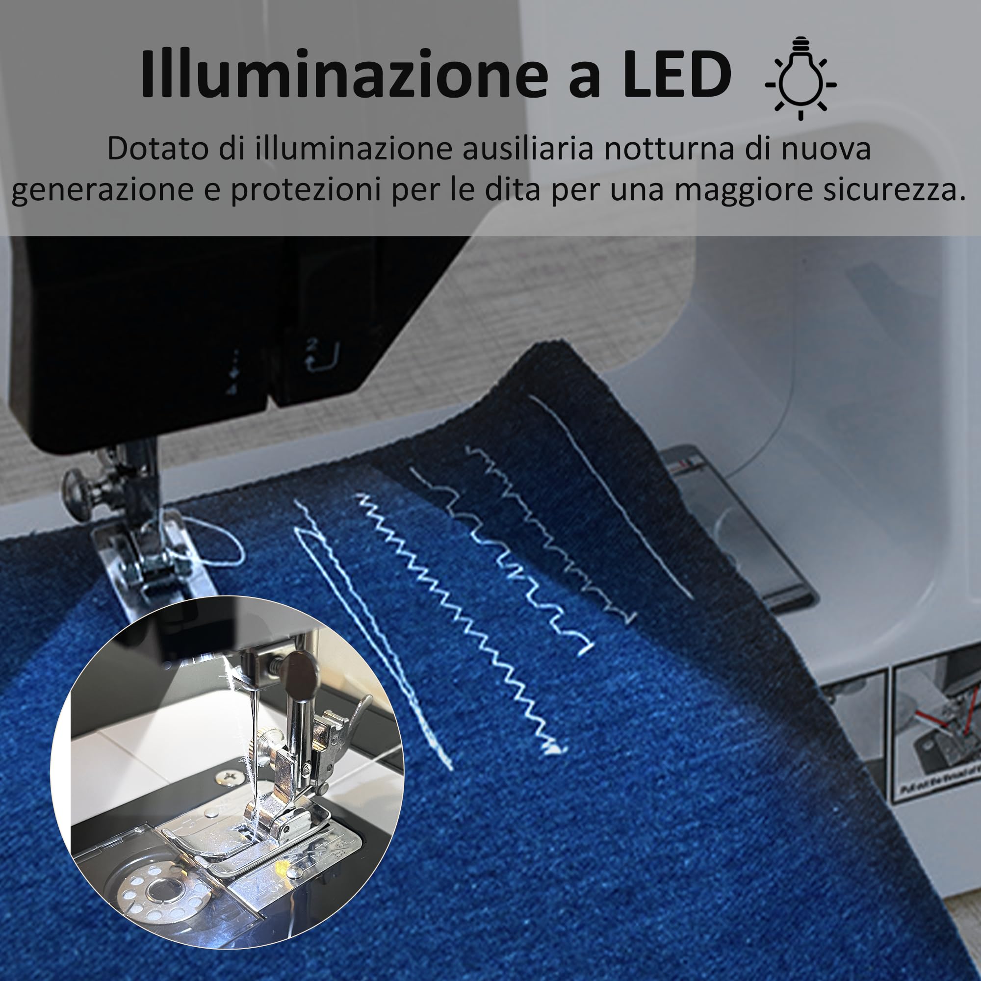 Macchina Da Cucire Elettrica DLUFYEI, 38 Modelli Di Punti, Facile Per I Principianti Da Usare, Macchina Da Cucire Veloce, Macchina Da Cucire Elettrica Portatile Con Tavolo Di Estensione