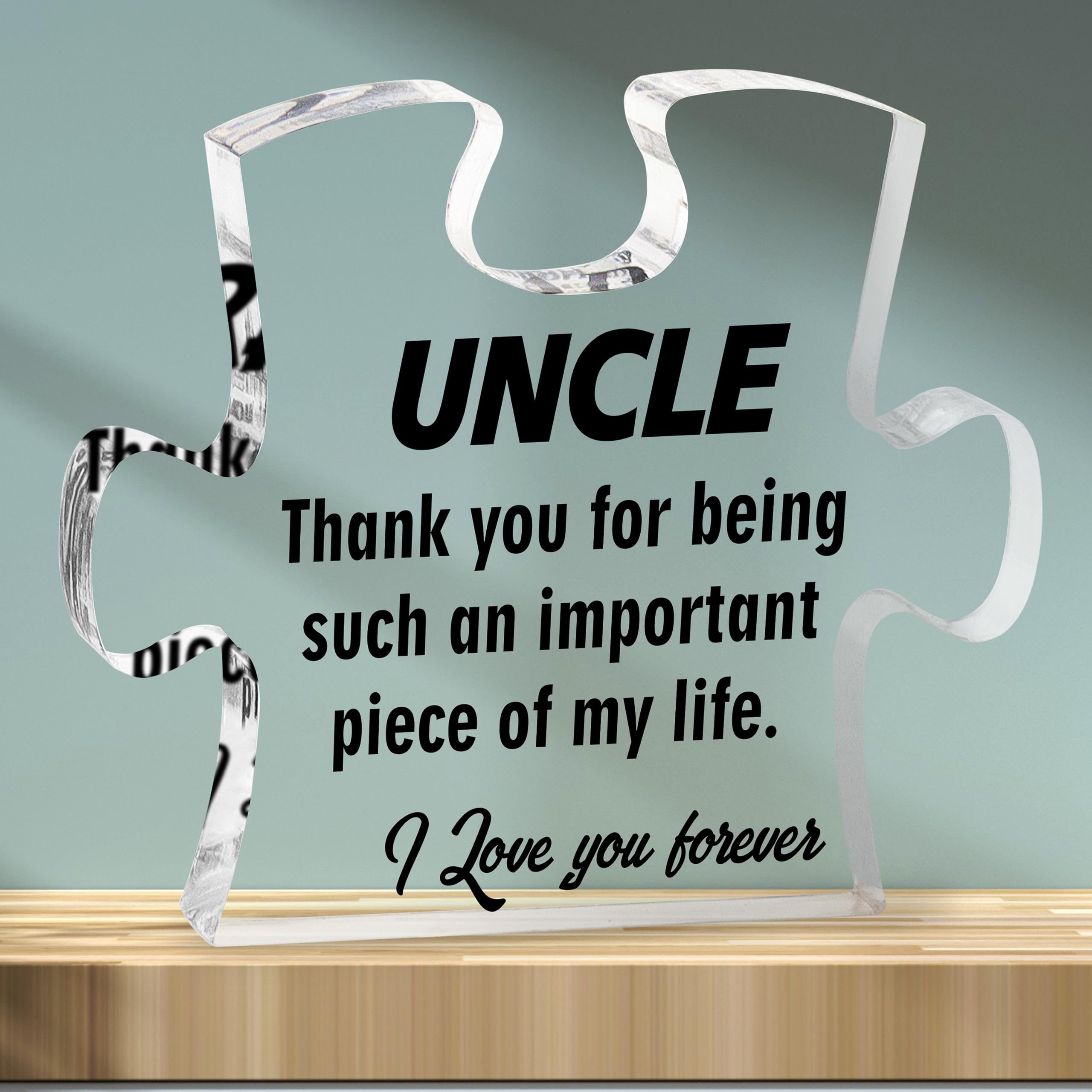 Uncle Puzzle Piece Acrylic Plaque Best Uncle Gifts from Niece And Nephew Birthday Christmas