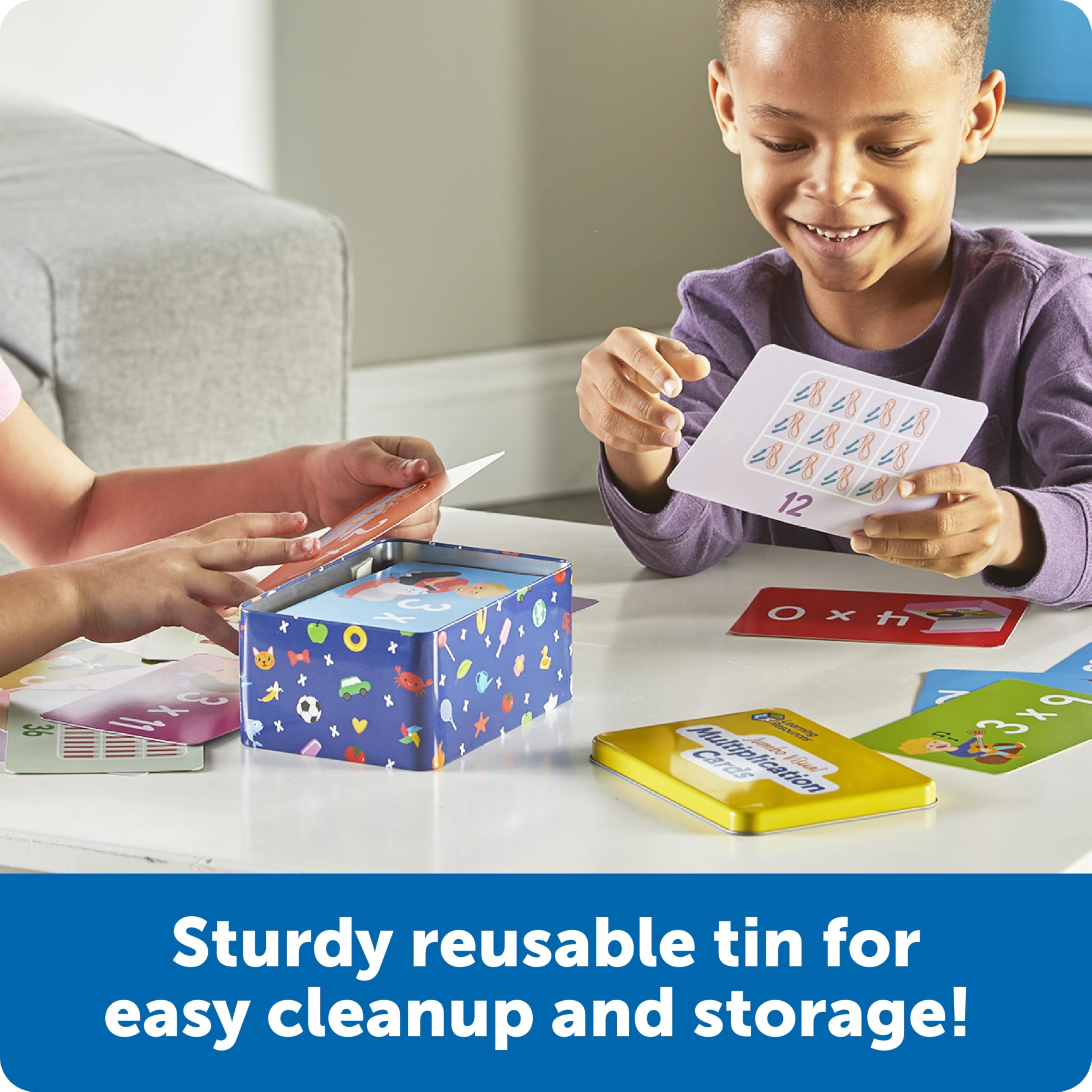 Learning Resources Jumbo Visual Multiplication Cards, Times Tables Flash Cards, Maths Games, Maths Travel Games, Ages 7+ - Image 3