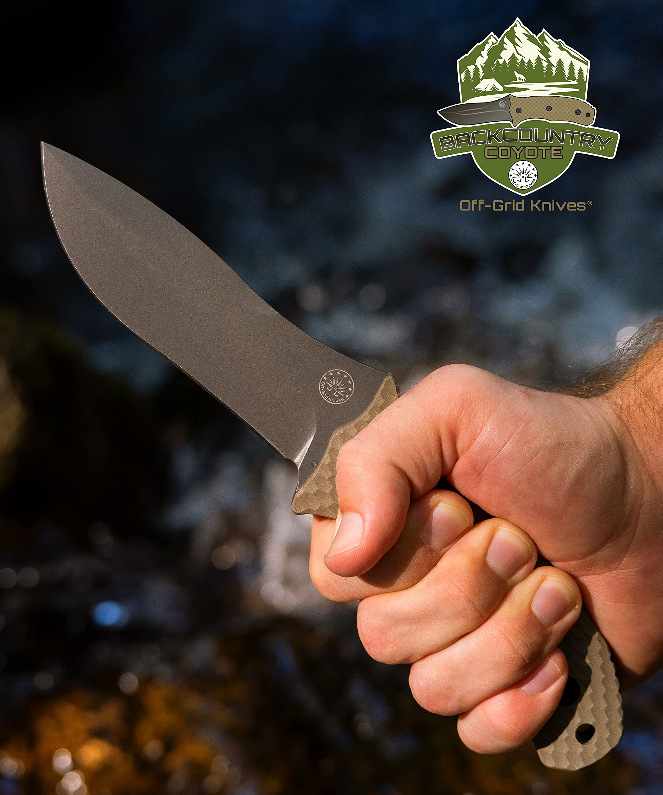 OffGrid Knives Backcountry Coyote Fixed Blade D2 Steel Knife with