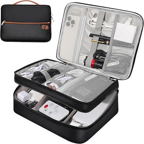 Miniatura 13 de CILLA Estuche Organizador de Cables de Viaje, Bolsa de Almacenamiento Portátil Impermeable para Cargador, Cable, USB, Power Bank, Auriculares,