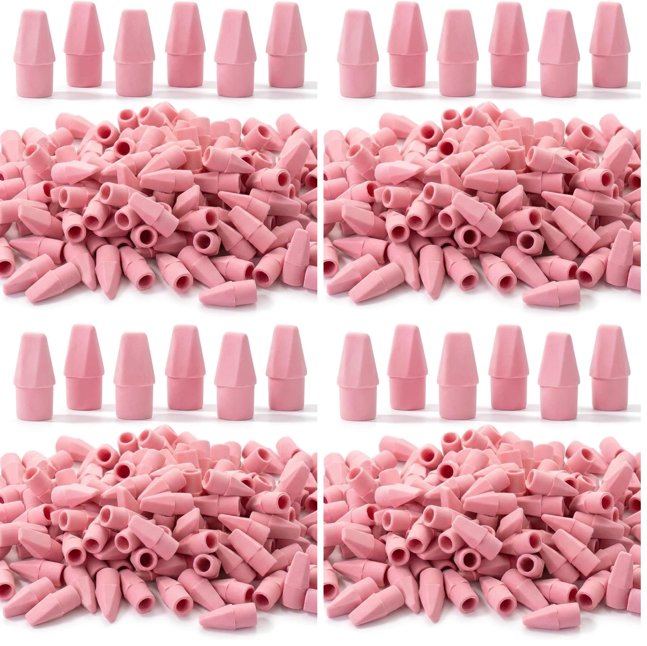 Mr. Pen- Pencil Top Erasers, 480 Pack, Pink, Latex-Free | No-Smudge Cap Pencil Erasers for Precise Erasing, Kids, Teachers, Studying Supplies
