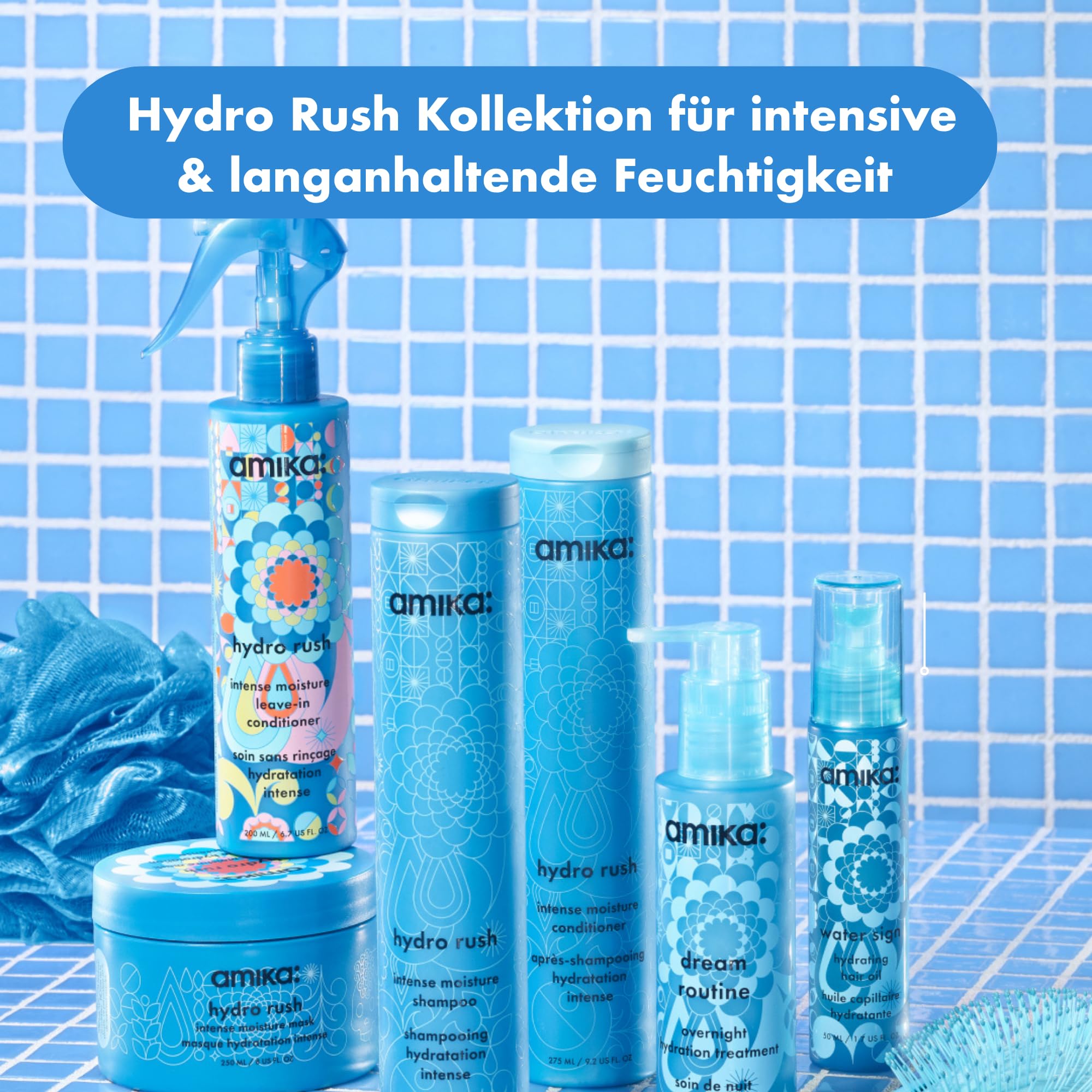 amika Hydro Rush Intense Moisture Hair Conditioner 1000ml| Haarspühlung für trockenes, lockiges & dickes Haar | Haarpflege Damen & Herren mit Hyaluronsäure I 3x mehr Feuchtigkeit & Hydration