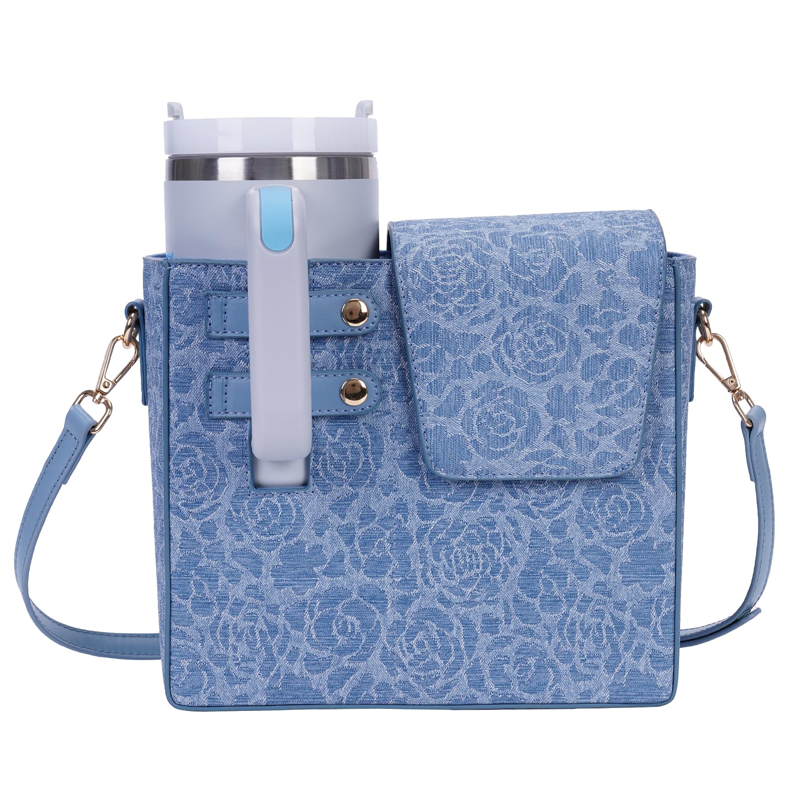 Water Cup Storage Bag Crossbody Bags for Women Cup Holder Tumbler Purse Outdoor Portable Compatible with Most Water Bottles