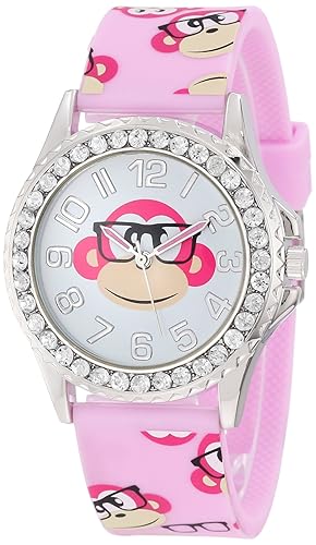 Frenzy Kids FR803B Monkey Print Pink Analog Childrens Watch