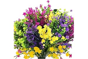 12Pcs UV Resistant Artificial Outdoor Flowers