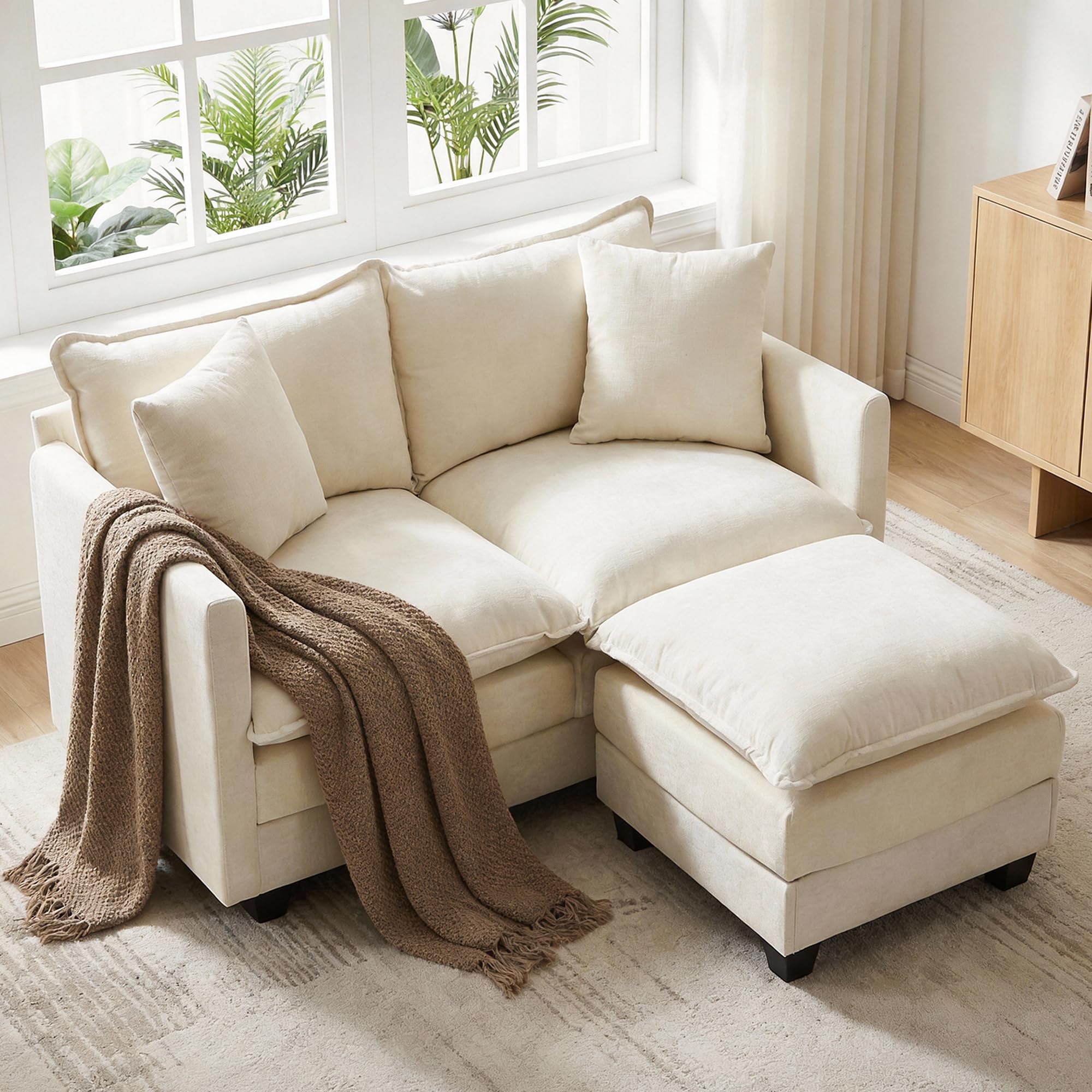 OwgeinSet 52 inch L-Shaped Cloud Couch
