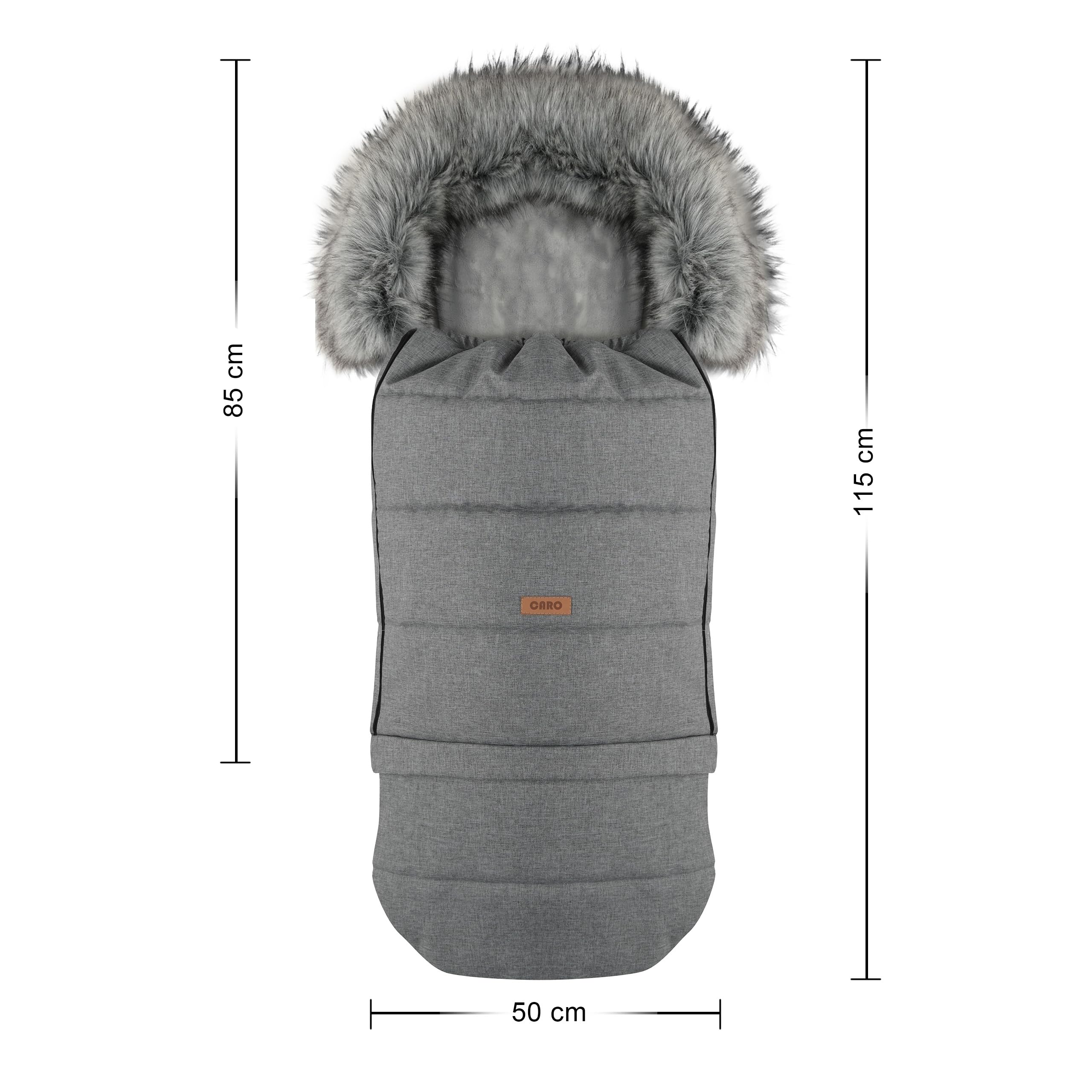 Goldkids - Sacco invernale per passeggino, ovetto, sacco a pelo per slitta, impermeabile, 115/85 cm x 50 cm, colore: grigio