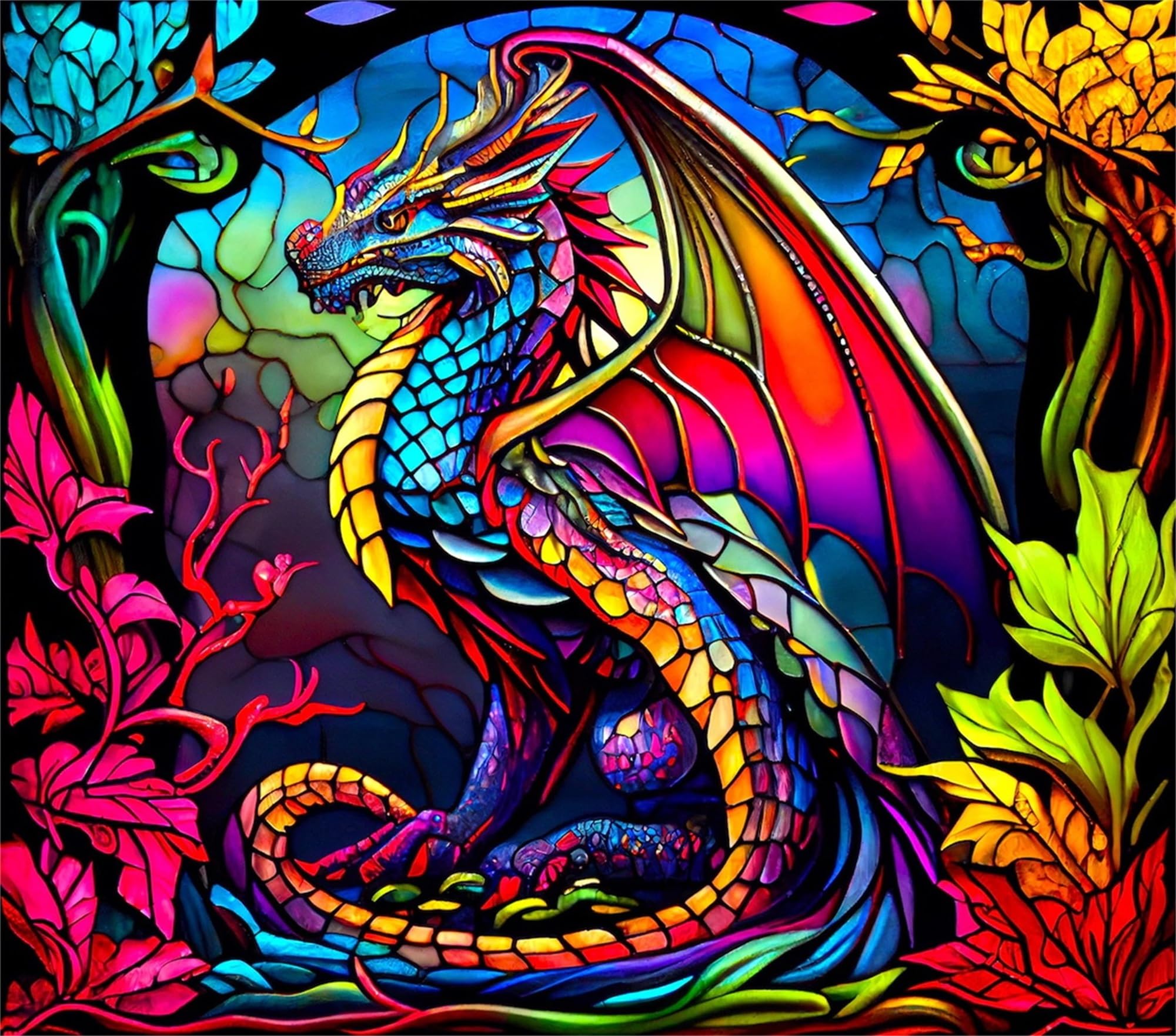 NZNANCHU 5D Diamond Art Kit for Adults,Diamond Painting Kits for Beginner,Gem Art,Crystal Art Kits Round Drill for Home Wall Decor Gifts for Women, Men (Dragon)