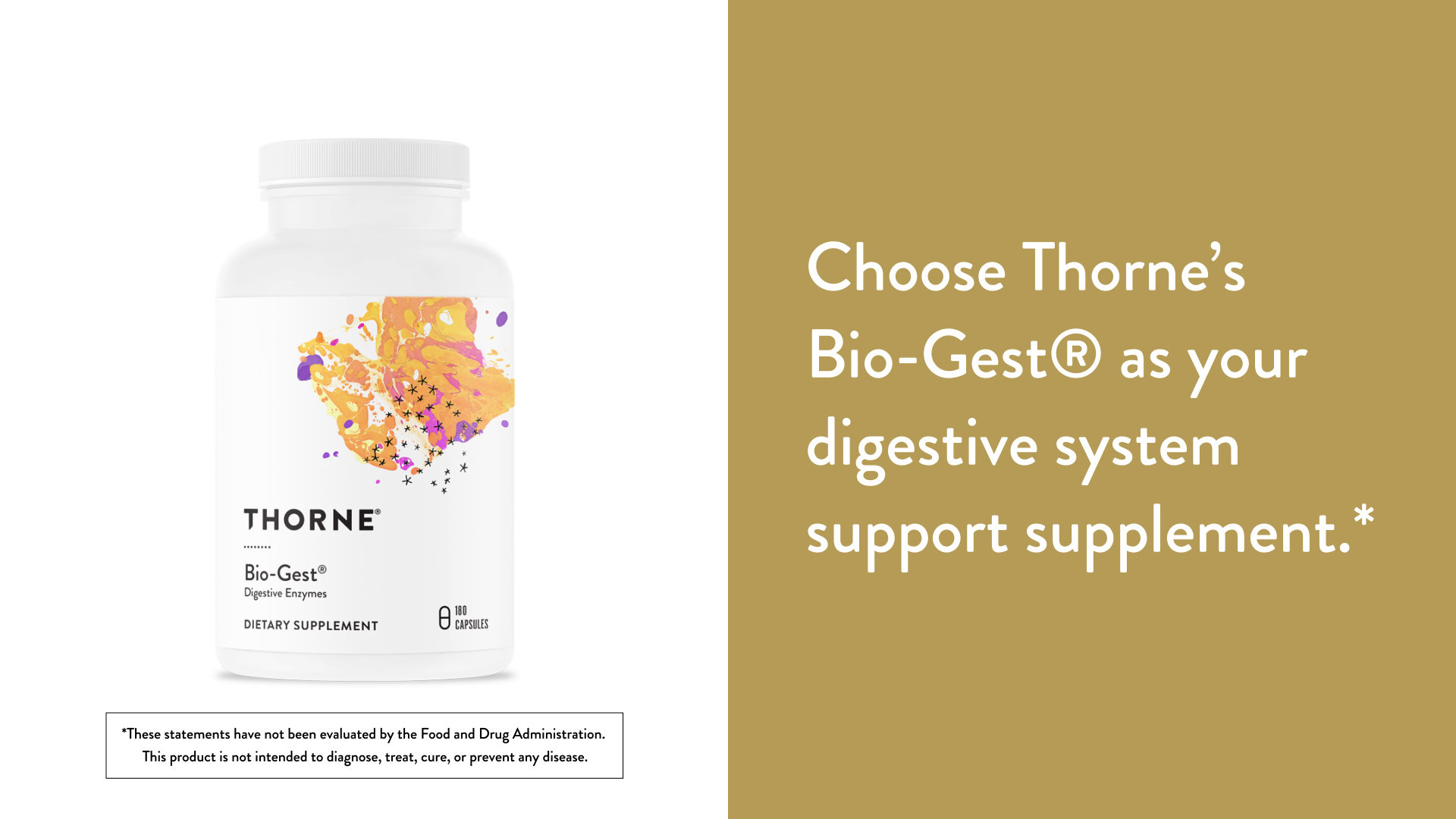 Thorne BioGest Blend of Digestive Enzymes to Aid Digestion Gut