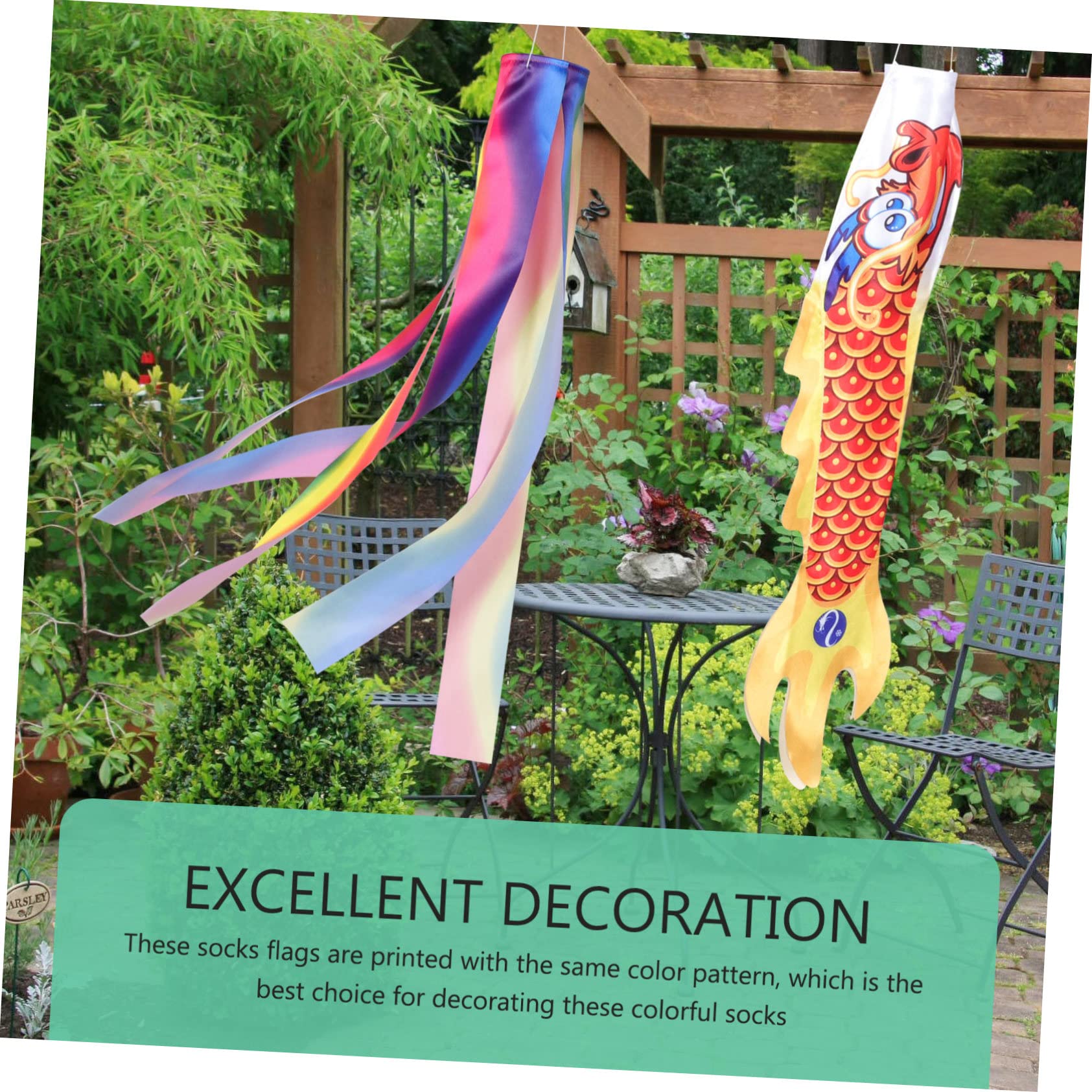 Toddmomy 5 Set Bandiera del vento a forma di drago di grandi dimensioni decorazioni arredamento prato per Ornamento del giardino manica a vento appesa Panno in poliestere Arancia