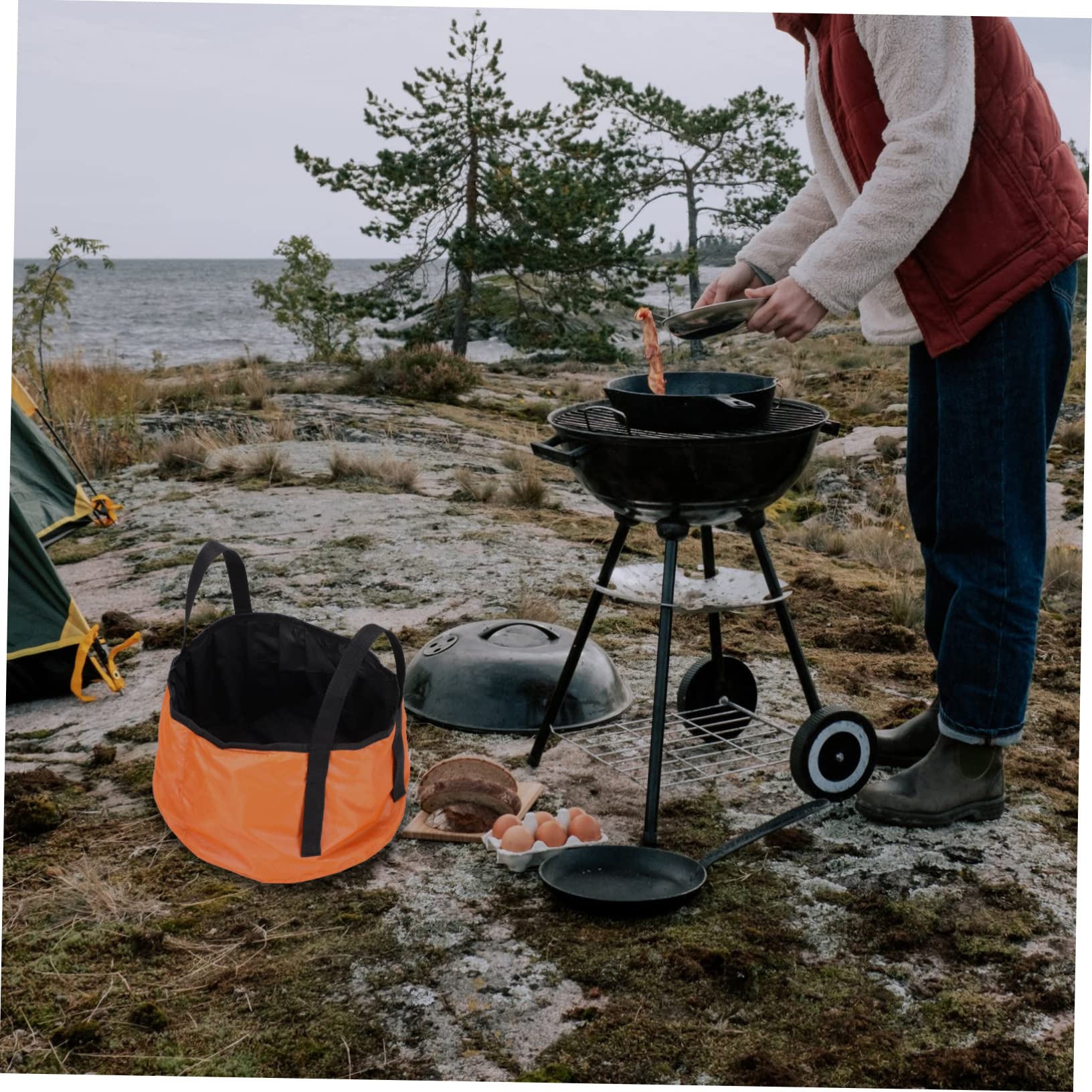 KICHOUSE Camping Gear: 2X Collapsible Foot Soak Tubs for Outdoor Activities Camping and Fishing Trips