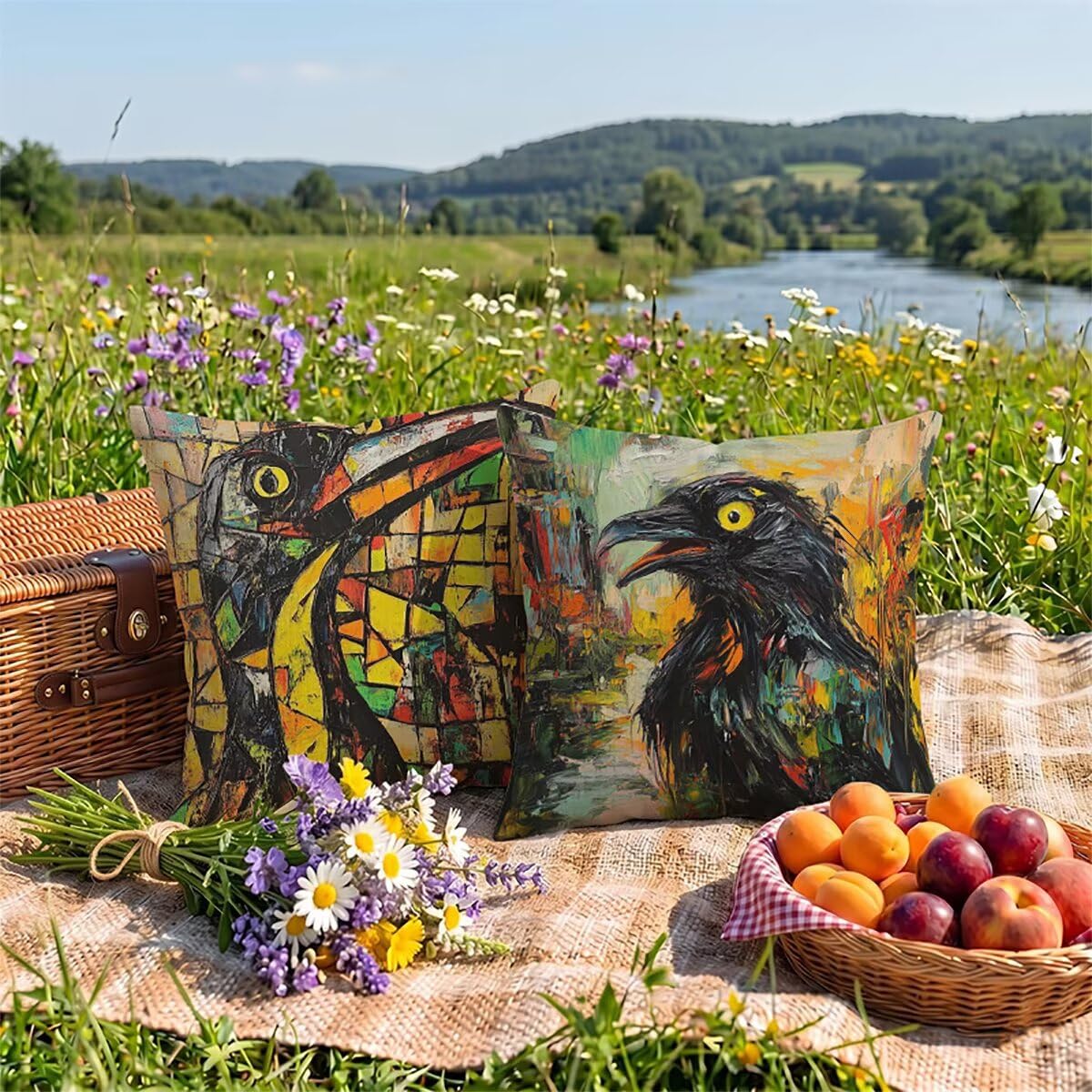 Kolorowa poszewka na poduszkę dwukolorowa wodoodporna poduszka zewnętrzna, poszewka na poduszkę 80 x 80 cm, zestaw 2 poszewek na poduszki ogrodowe ochraniacz na poduszkę do dekoracji salonu Sofa ogród