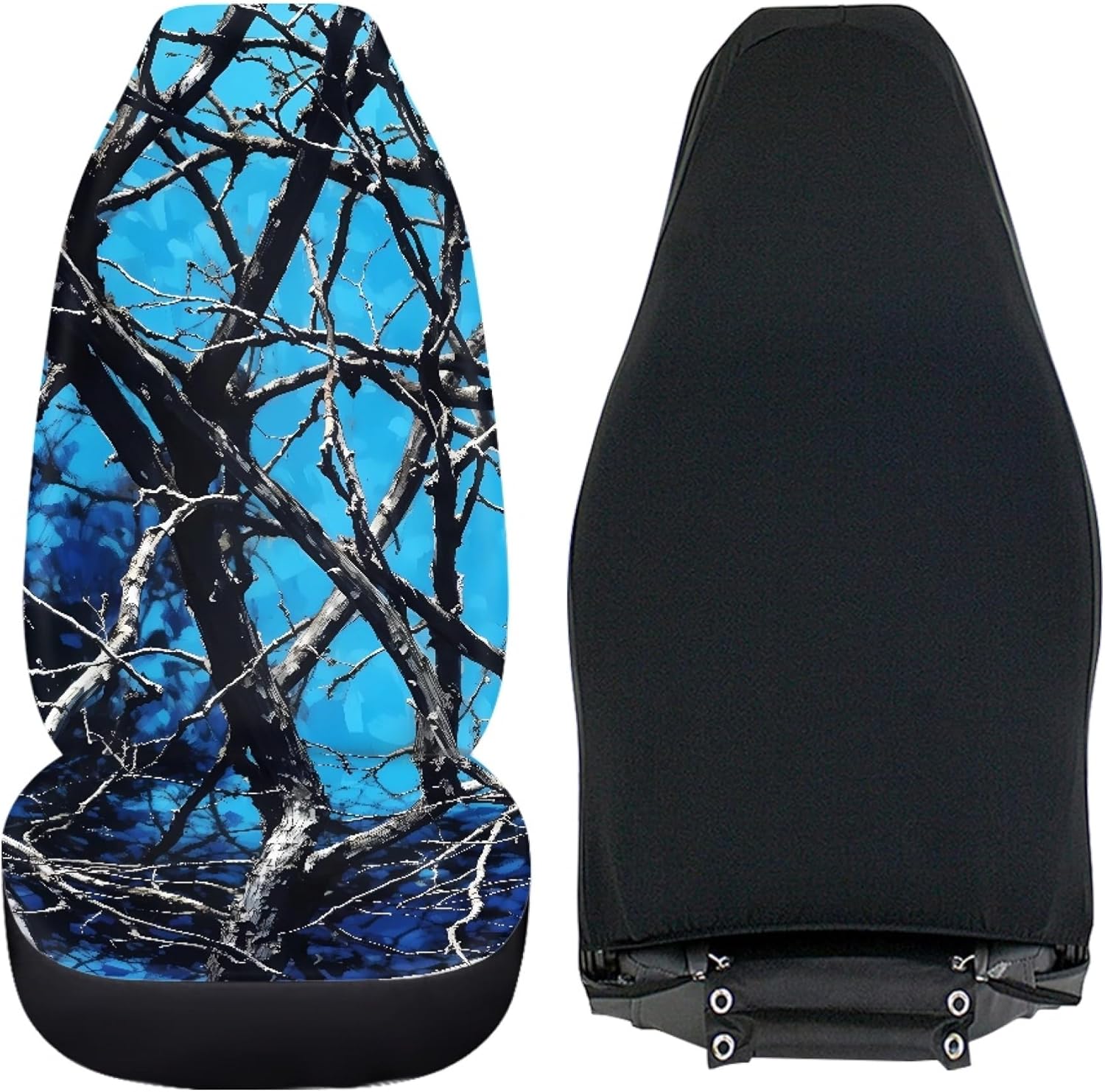 Yewattles Blue Camo Print Auto Decorative Accessories Car Front Seat Towel Covers Set of 2 Universal Fit Truck SUV Van Sedan Interior Cushion Protector Essentials