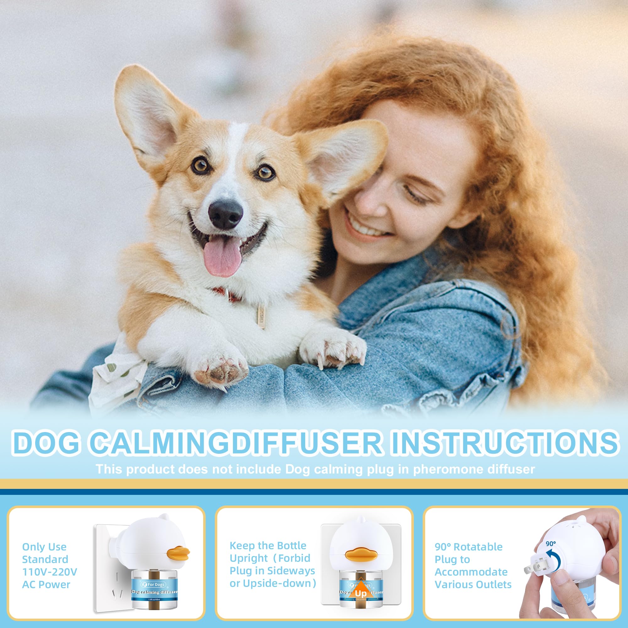 Ricarica per diffusore calmante per cani, confezione da 6 ricariche per diffusore terapeutico per alleviare l'ansia del cane, ricariche per diffusore di feromoni calmanti per cani per ridurre