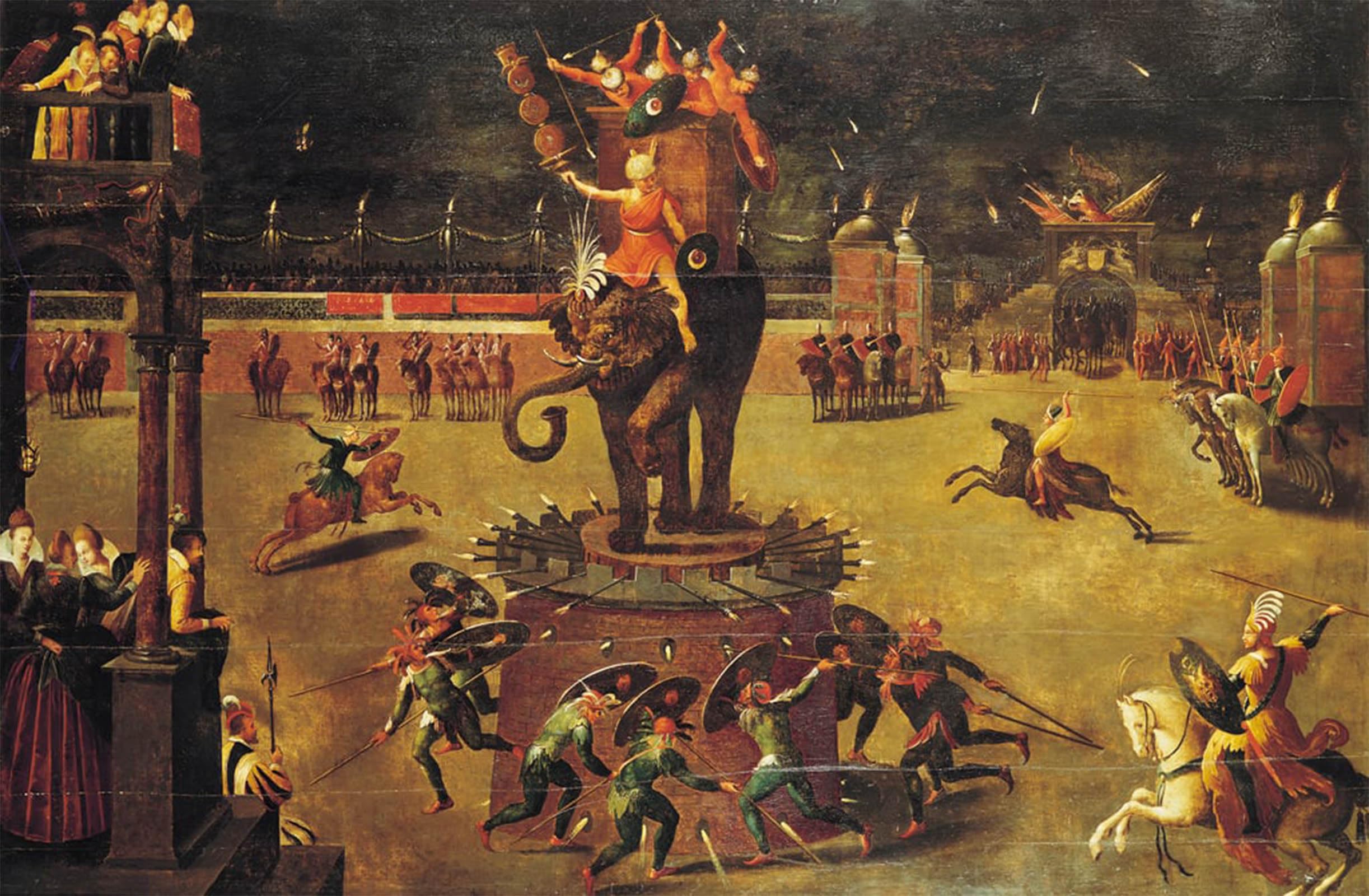 POSTERIIk Famous Animal Posters Vintage Picture the Elephant Carousel by Antoine Caron Modern Wall Decor for Home Decor 60x90cm