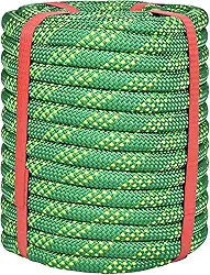 Lopevex Corda de Escalada de 1/2' 50 Pés Verde-48 Fios para Escalada Em Árvores, Corda de Arborista de 1/2 Pol., Corda de Rapel, Corda Trançada de Poliéster E Nylon Estática, Corda de Touro para Puxar