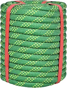 Lopevex Corda de Escalada de 1/2' 50 Pés Verde-48 Fios para Escalada Em Árvores, Corda de Arborista de 1/2 Pol., Corda de Rapel, Corda Trançada de Poliéster E Nylon Estática, Corda de Touro para Puxar
