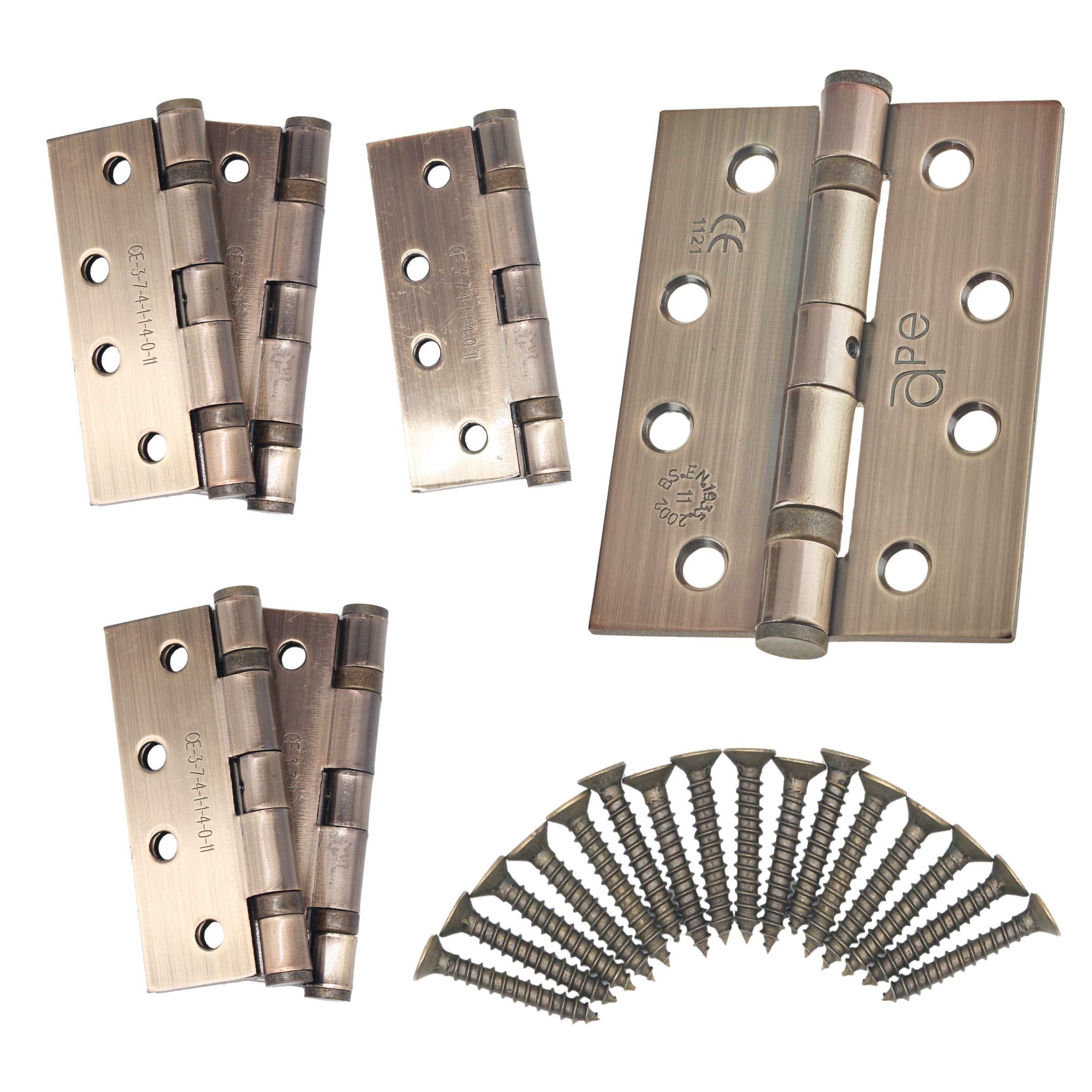 Eai Bronze Door Hinge 4" / 102Mm Antique Ball Bearing Washer Ce Grade 11 For Fire Door 3 Pair