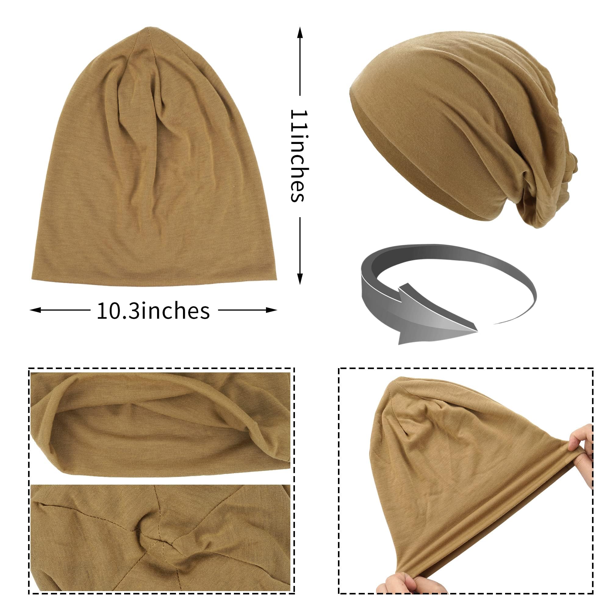 6 gorros holgados de algodón para mujeres y hombres, hip-hop, suaves, ligeros, para correr, para adultos, enanos, quimioterapia