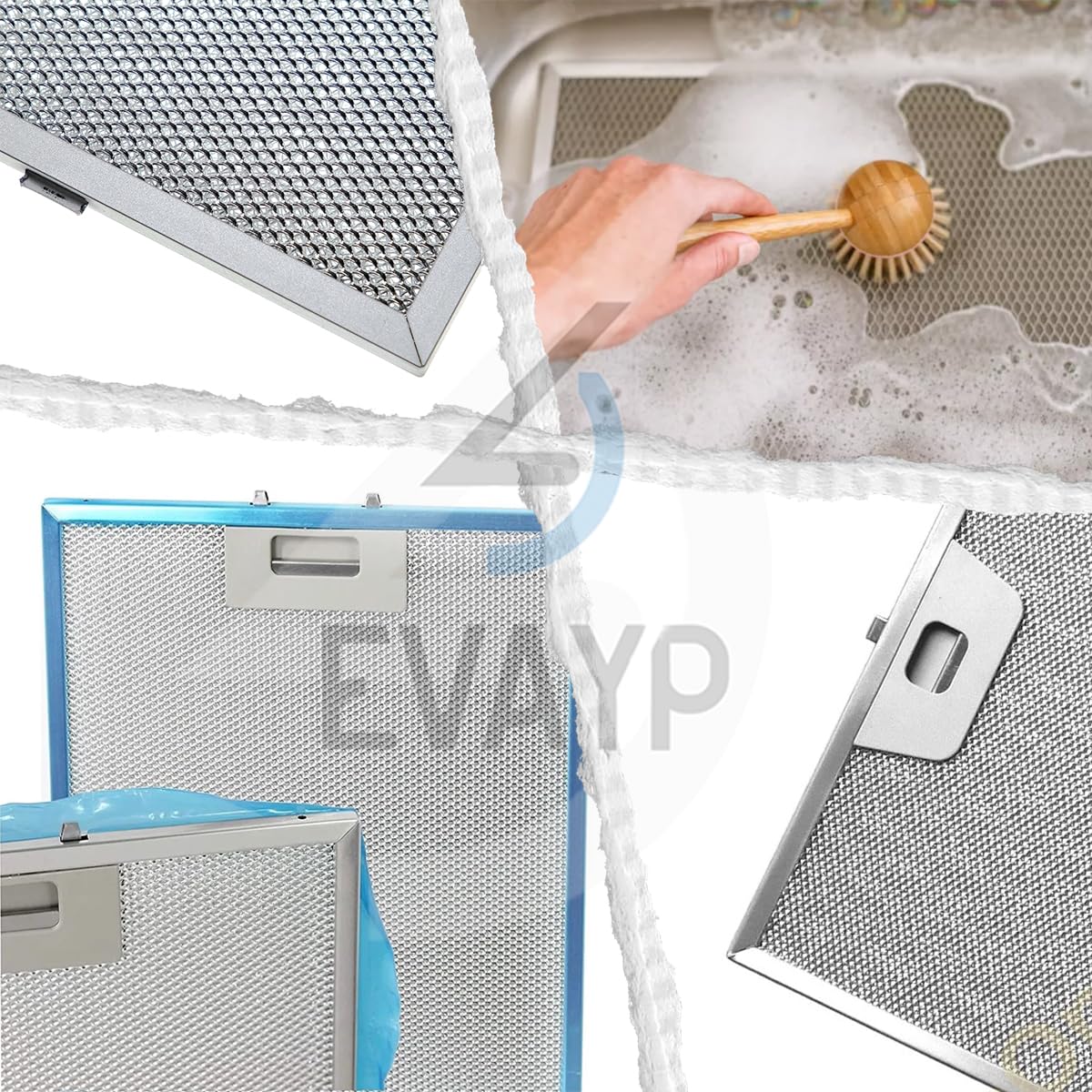 3 filtros de grasa de metal (300 x 253 mm) Compatibles con campanas extractoras AEG Electrolux 4055081220 Franke 1330067471 Bosch Siemens 11013941