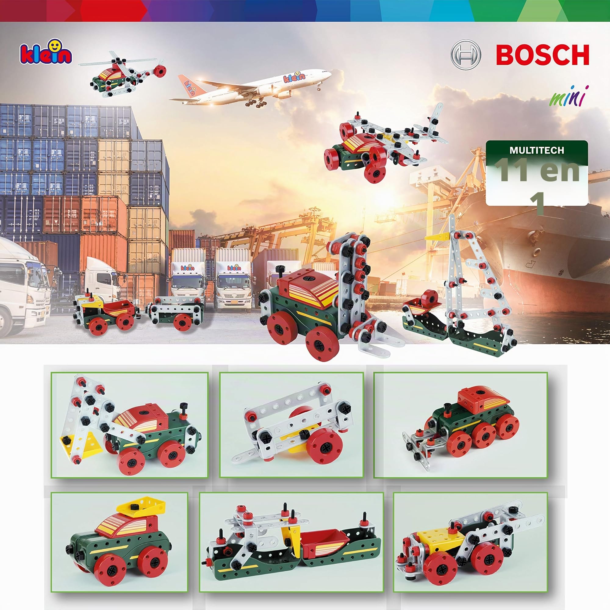 Theo Klein 8485 Bosch Workbench No. 1 I 150 parts I with Lots of Accessories , Incl Cordless Screwdriver with Light and Sound I Toy for Children Aged 3 Years and up
