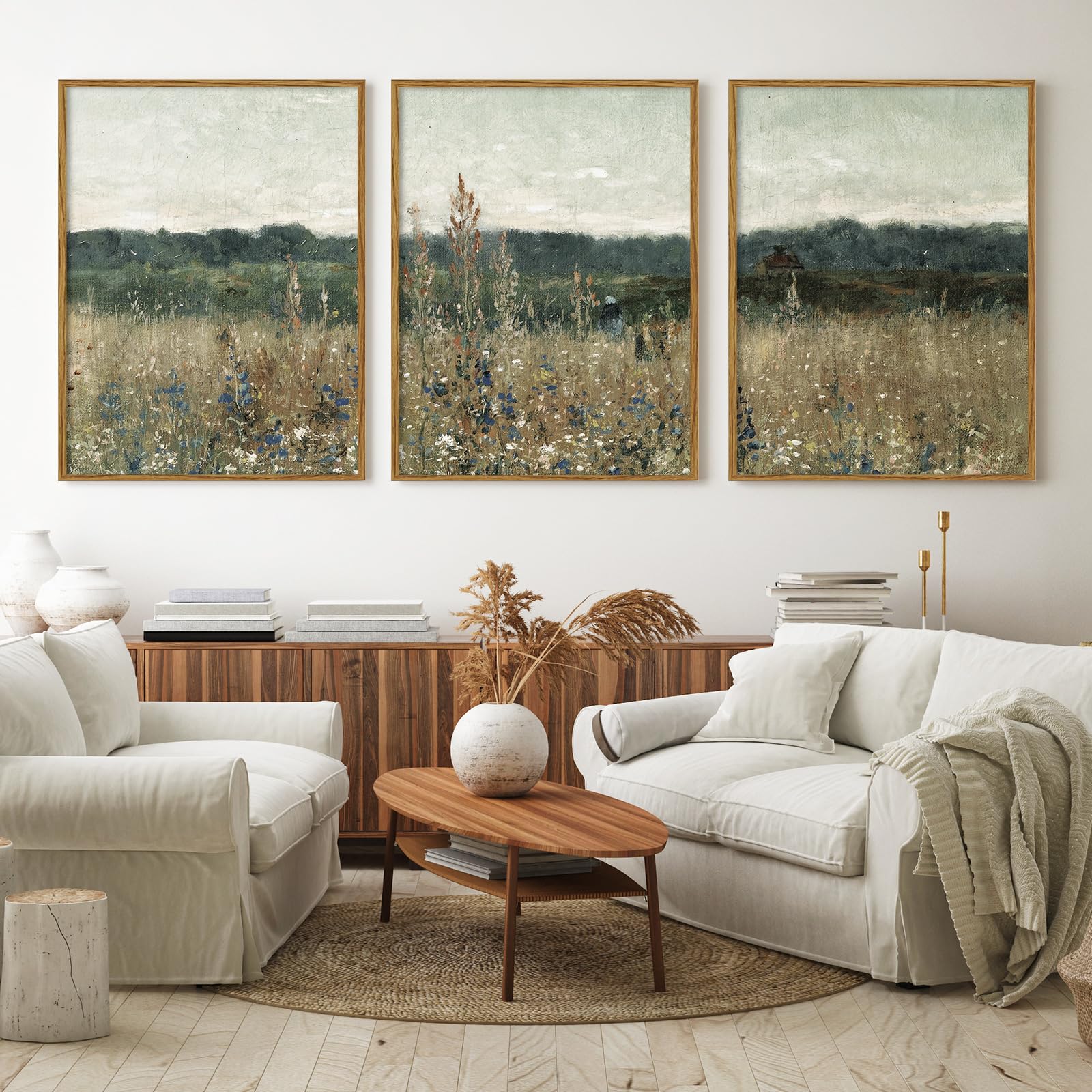 JarThenaAMCS Lot de 3 impressions d'art mural vintage de paysage de prairie, champ de fleurs sauvages, affiches pour maison, galerie, salon, chambre à coucher (27,9 x 35,6 cm, sans cadre JarThenaAMCS Lot de 3 impressions d'art mural vintage de paysage de prairie, champ de fleurs sauvages, affiches pour maison, galerie, salon, chambre à coucher (27,9 x 35,6 cm, sans cadre