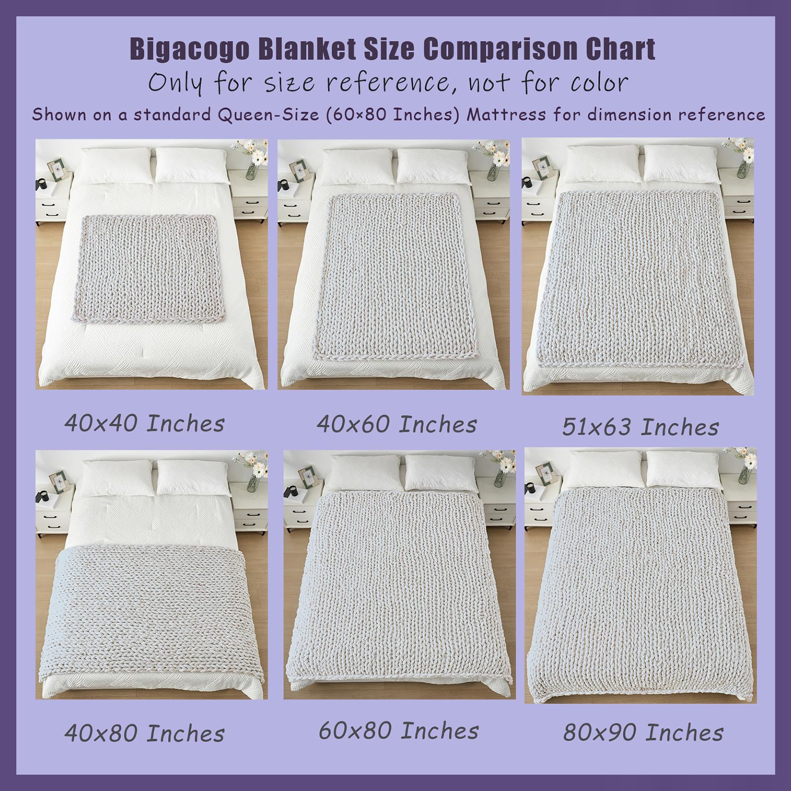 5 Best Oversized Throw Blankets in 2026 2 Bigacogo Chunky Knit Throw Blanket for Couch, 40x60 inches, Beige | Hand Knit wi — product photo