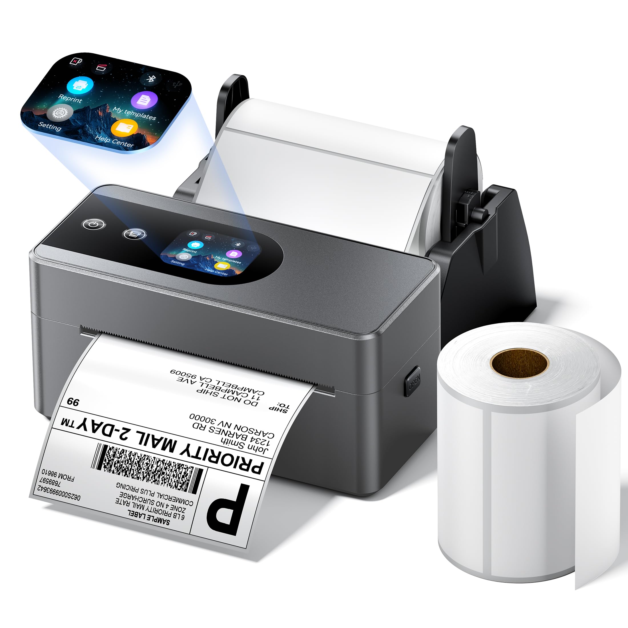 Phomemo PM64D Thermal Label Printer, Including 500 4x6 Labels, Gray