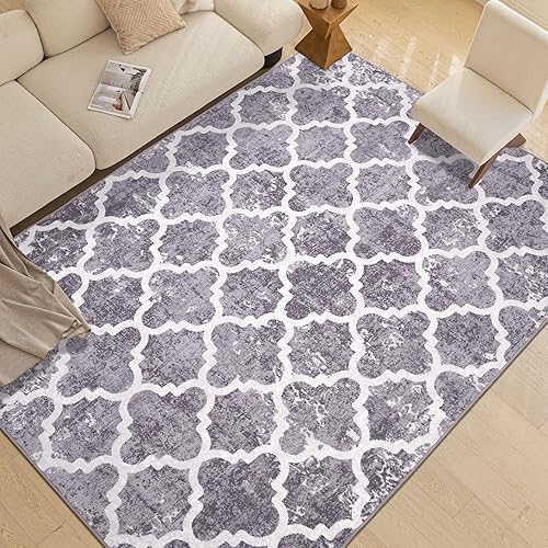 Alfombras lavables de 5 x 7 pies para sala de estar, modernas, antideslizantes, ligeras, para cuarto de servicio, cocina, comedor, decoración del