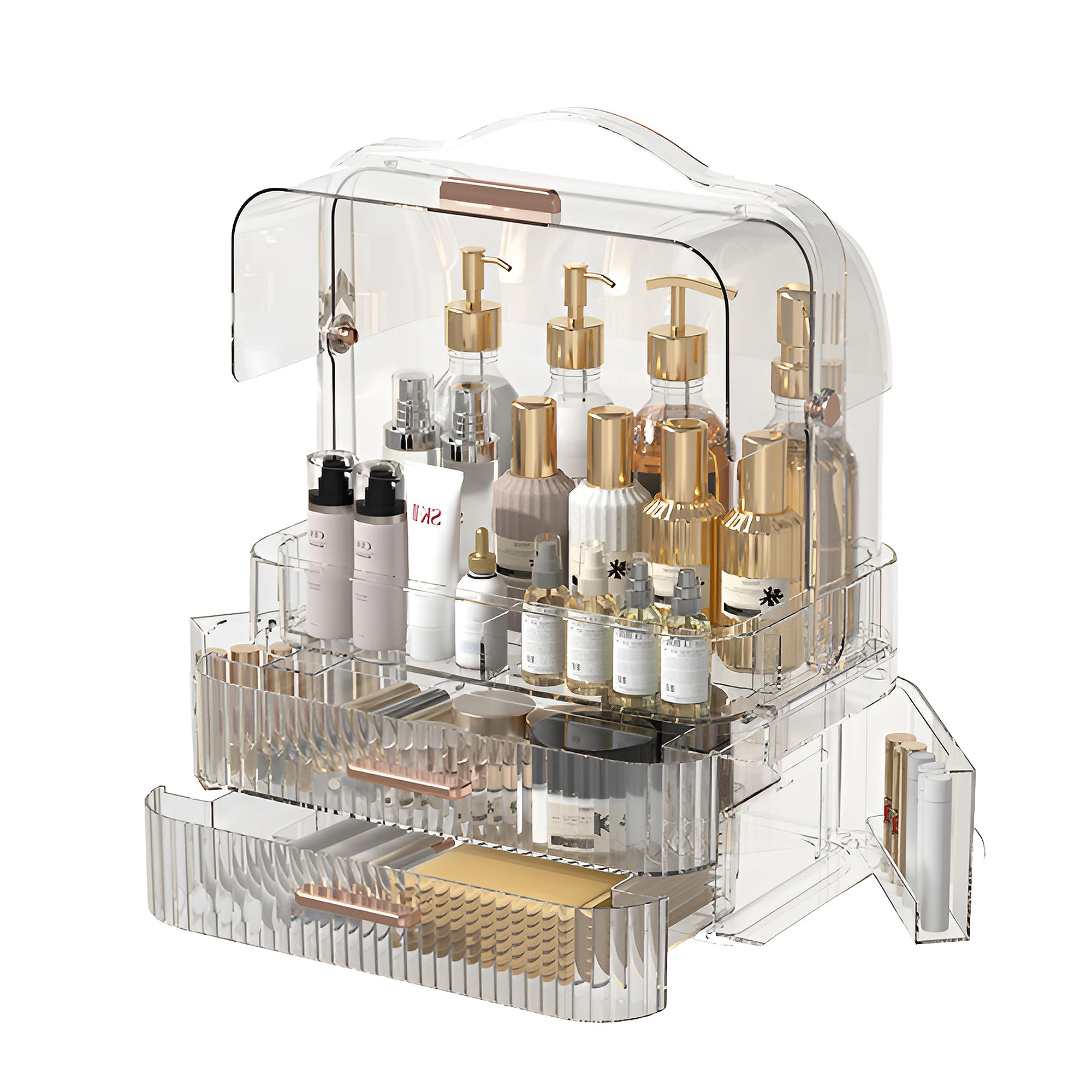 BornFeel Makeup Storage Organizer Skincare Organizer Jewelry Cosmetics Storage and Display Case Makeup Holders for Countertop Bathroom Organizer with