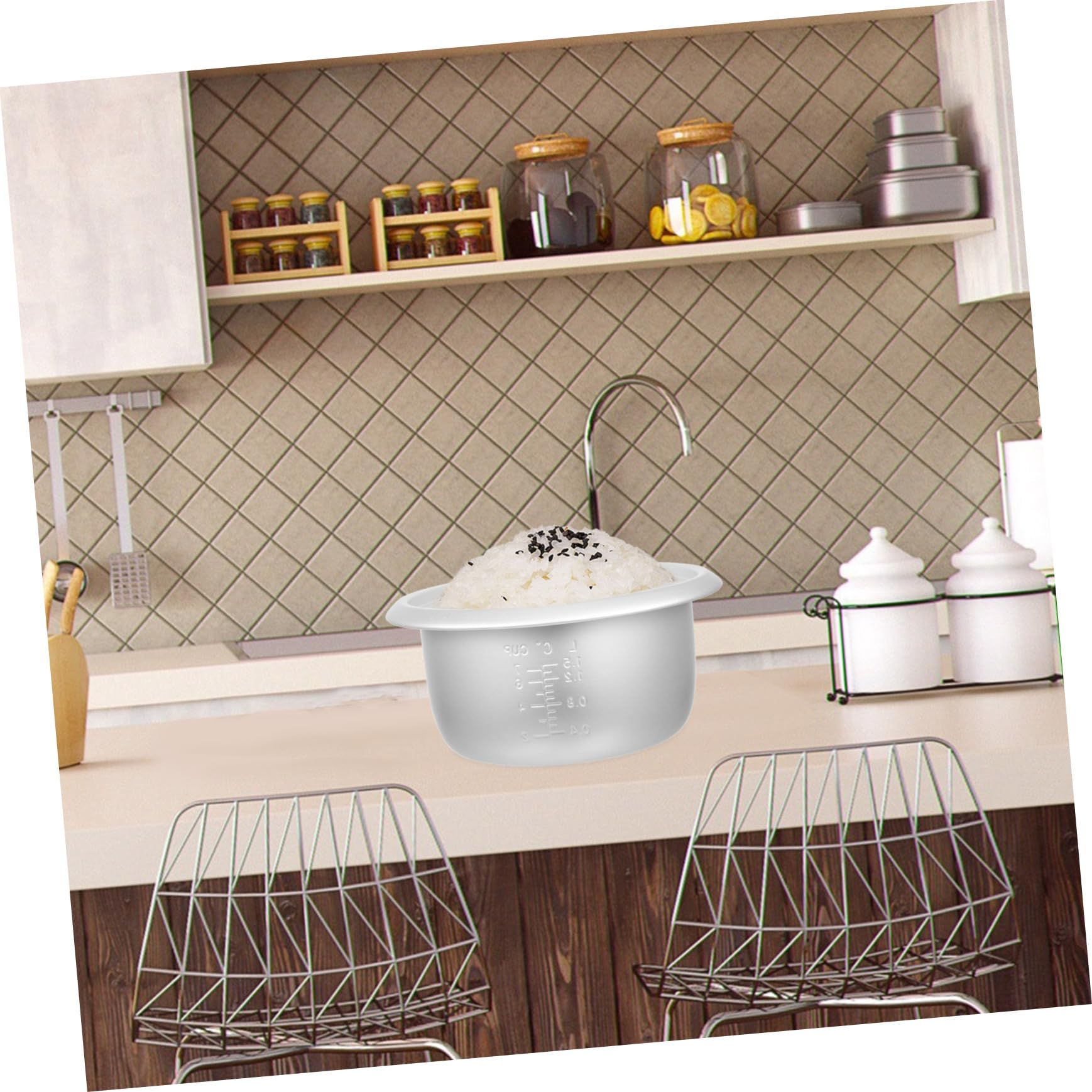 Pot Intérieur 3l en Alliage D'aluminium pour Cuiseur à Riz Facile à Remplacer Accessoire de Cuisinière Design Convivial Cuisine et Hôtels
