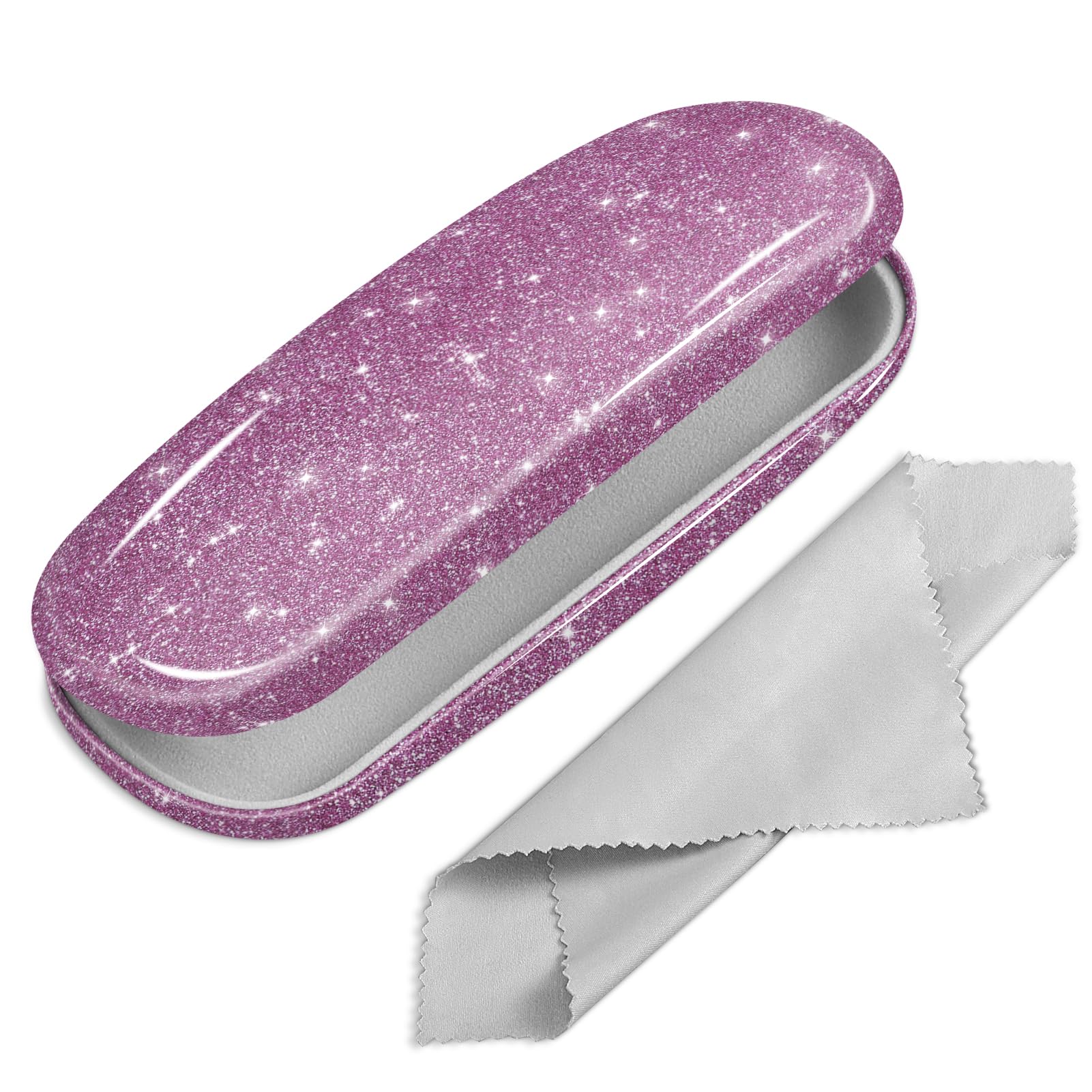 FINTIE Hard Shell Glasses Case for Women Men - Fashion Reading Eyeglasses Case Protective Spectacle Cases with Cleaning Cloth