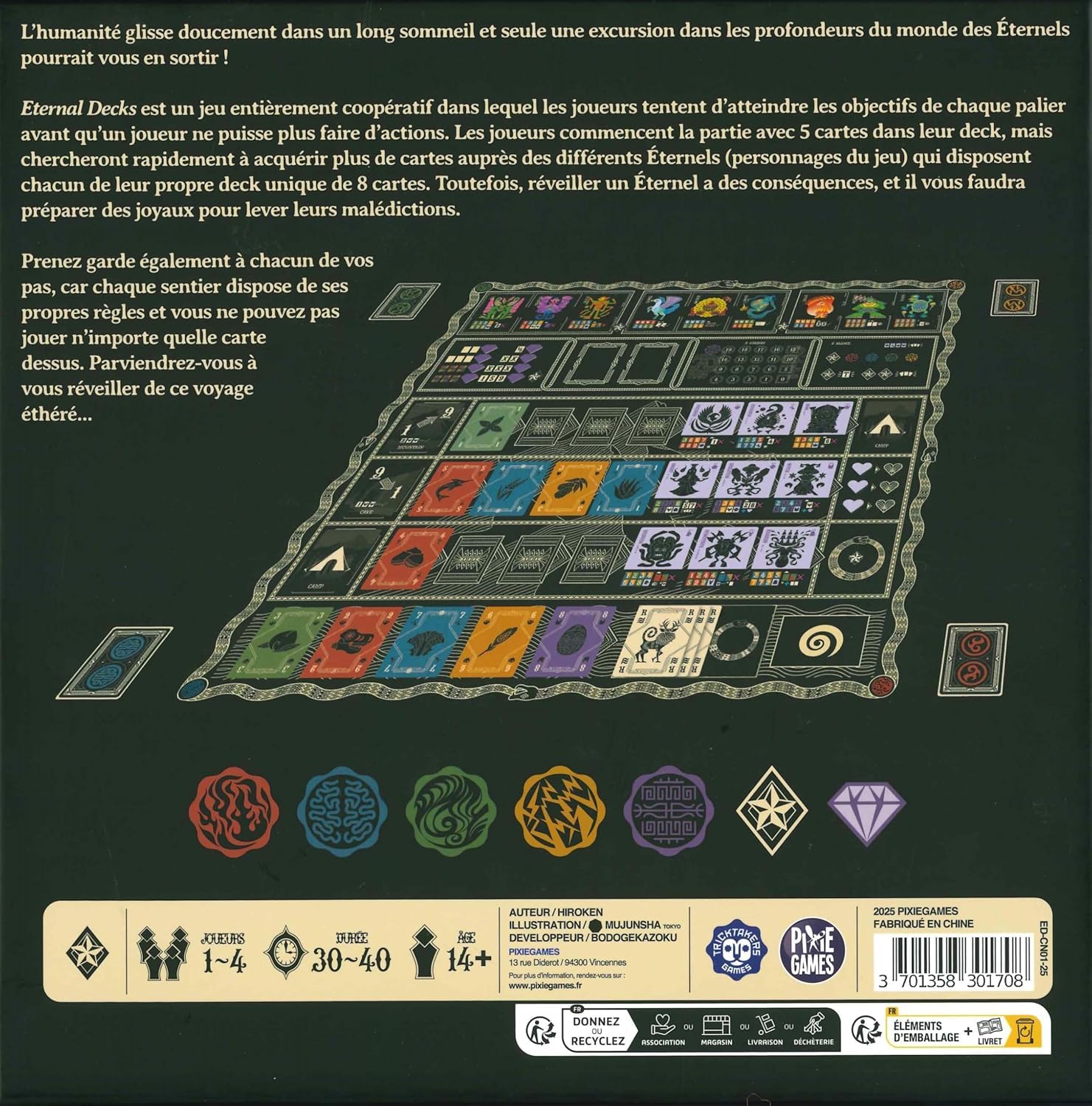 Blumie Shop Eternal Decks Jeu de Cartes Coopératif + 1 Décapsuleur - 1 à 4 Joueurs - À Partir de 14 Ans