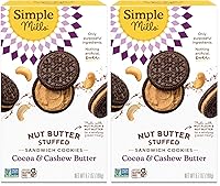 Vista 11 de Simple Mills, Galletas sándwich de crema de anacardo de cacao, sin gluten, veganas, 6.7 onzas (paquete de 8)