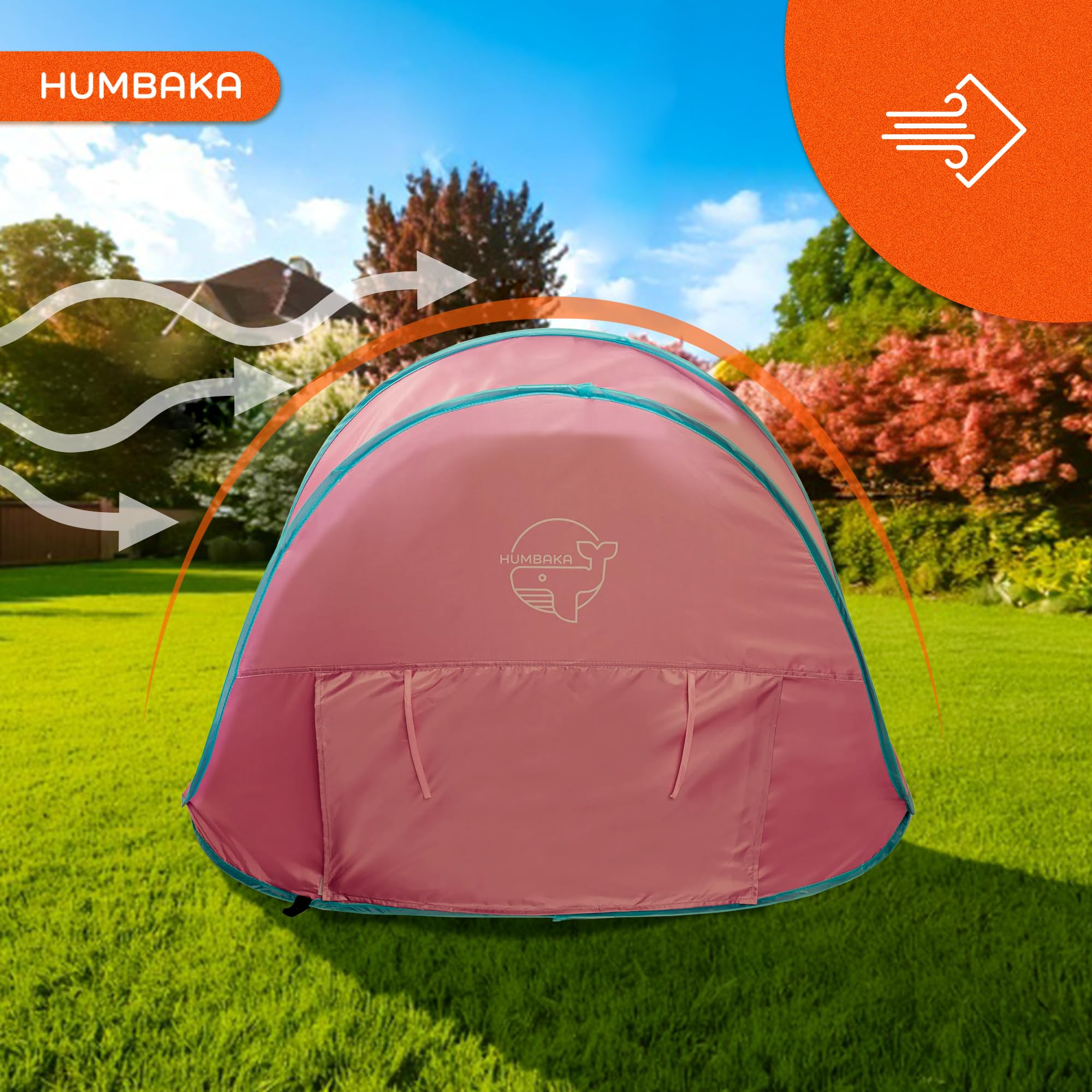 Tenda Bambini Pop-Up Balakaka 182x96x76 Cm - A Forma Di Squalo, Con Zanzariera, Interni/Esterni - Foto 2