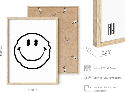 Miniatura 3 de Haus and Hues - Póster de cara sonriente (smiley) de color blanco sobre fondo negro, cara distorsionada, pósteres grandes y geniales para