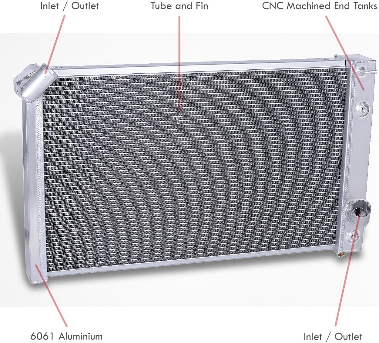 AJP Distributors Tri Core 3-Row Full Aluminum Radiator Engine Motor Cooling Upgrade Compatible/Replacement For Corvette C3 5.7/7.4L Manual Transmission M/T 1973 1974 1975 1976 73 74 75 76