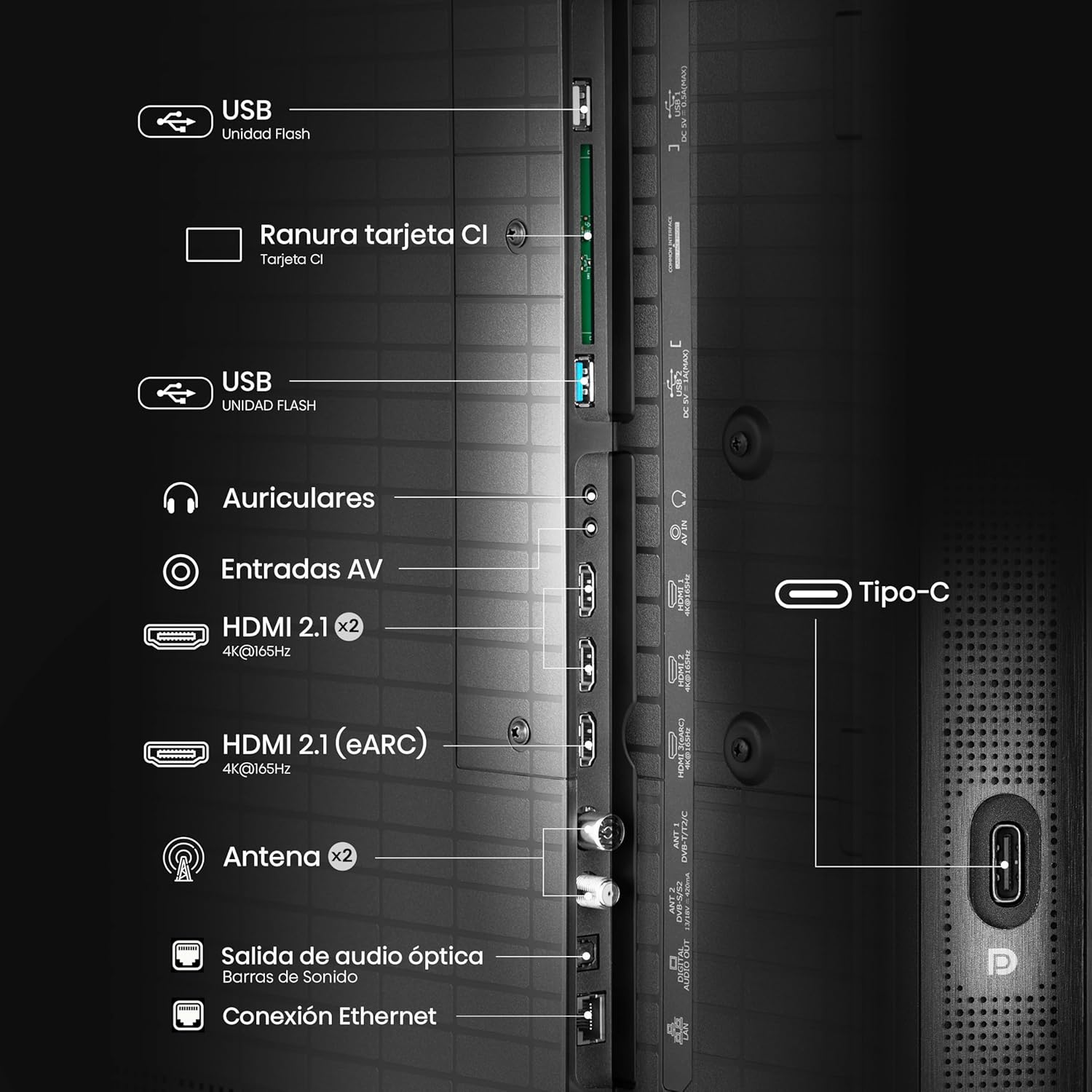 Hisense 55U8Q – Mini LED Pro Smart TV 55 Pulgadas, Procesador Hi-View IA Pro, 4.1.2 Sonido multicanal, Modo Juego Ultra 165Hz, Antireflejos Pro, Full Array Local Dimming, Dolby Vision IQ, Dolby Atmos 12
