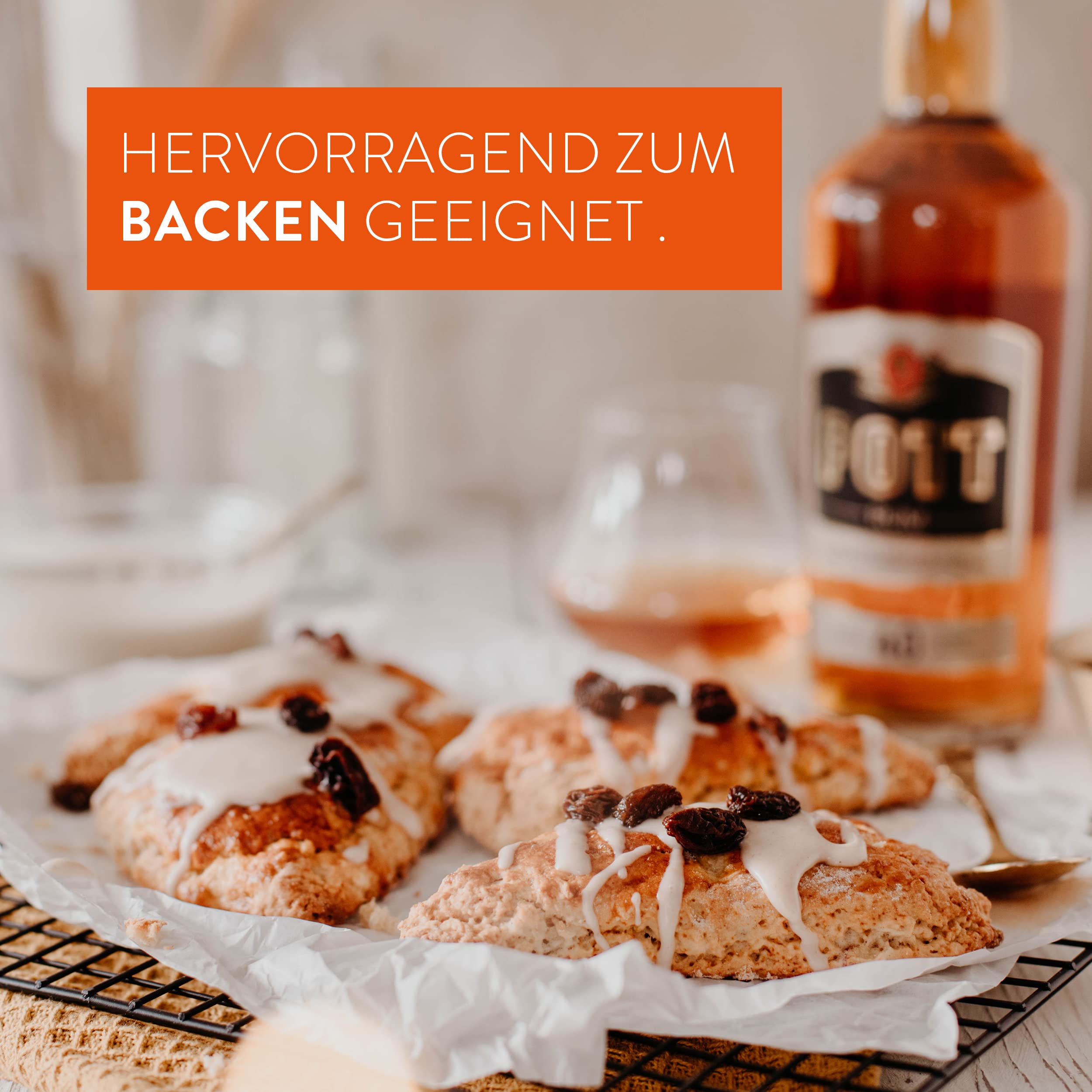 POTT Rum (6x0,7l) 40% vol., echter Übersee Rum - Hervorragend geeignet zum Kochen und Backen, für winterliche Heißgetränke, zum Verfeinern von Desserts, für Cocktails und Longdrinks oder pur auf Eis