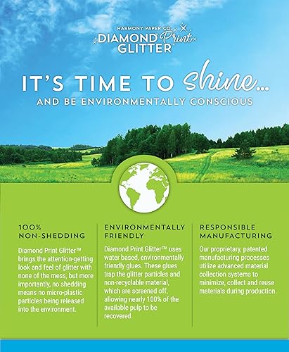 Miniatura 9 de Cardstock Warehouse - Cartulina de alta calidad imprimible con impresión de diamante, con purpurina dorada, sin desprendimiento, 8.5 x 11 pulgadas,
