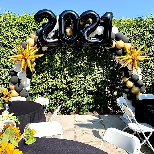 Miniatura 7 de Globos digitales de número 21 en color negro de 101,6 cm. Globos gigantes de papel mylar de helio en color negro. Globos digitales de número 21 en