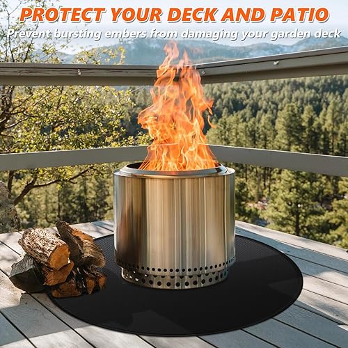Miniatura 2 de Tapete para hoguera de 36 pulgadas para Solo Stove Bonfire, tapete ignífugo de doble cara debajo de la parrilla, almohadilla protectora de cubierta