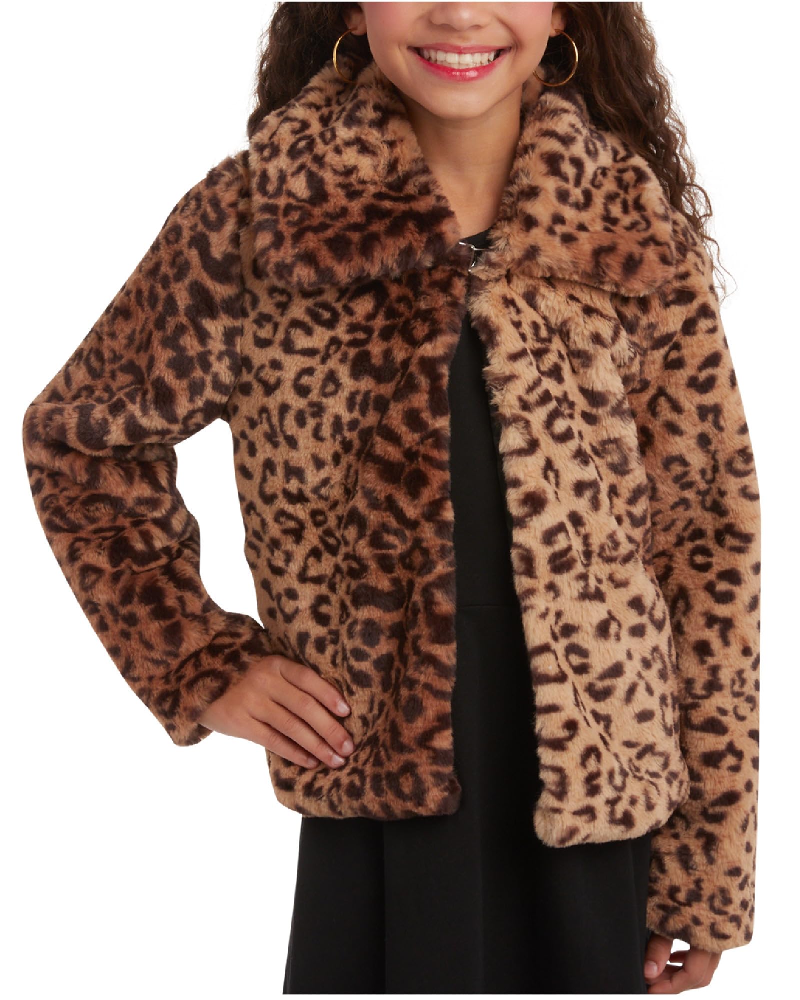 URBAN REPUBLIC Girls Bolero Jacket Faux Fur Lined Warm Shrug