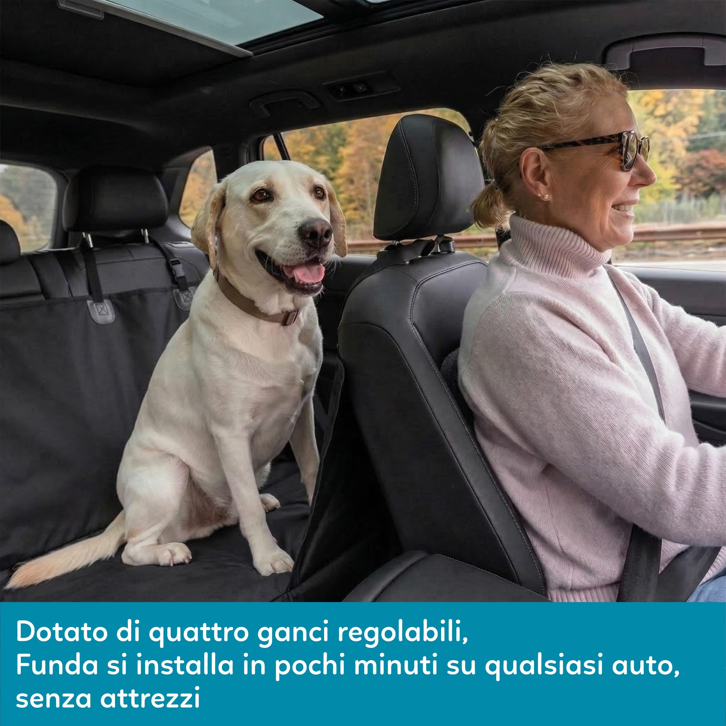 AQPET Telo Amaca Coprisedile per Animali Domestici Impermeabile Universale per Auto 140x150cm