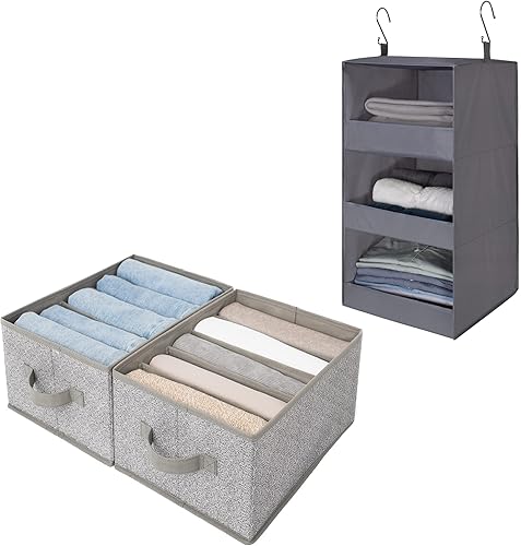 Miniatura 1 de GRANNY SAYS Paquete de 1 estante colgante para armario y 2 unidades, organizador de jeans para armario