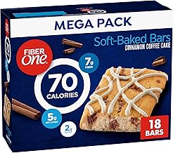Fiber One 70 Calorie Soft Baked Bars, Cinnamon Coffee Cake, Mega Pack, 18 Ct, 16 oz