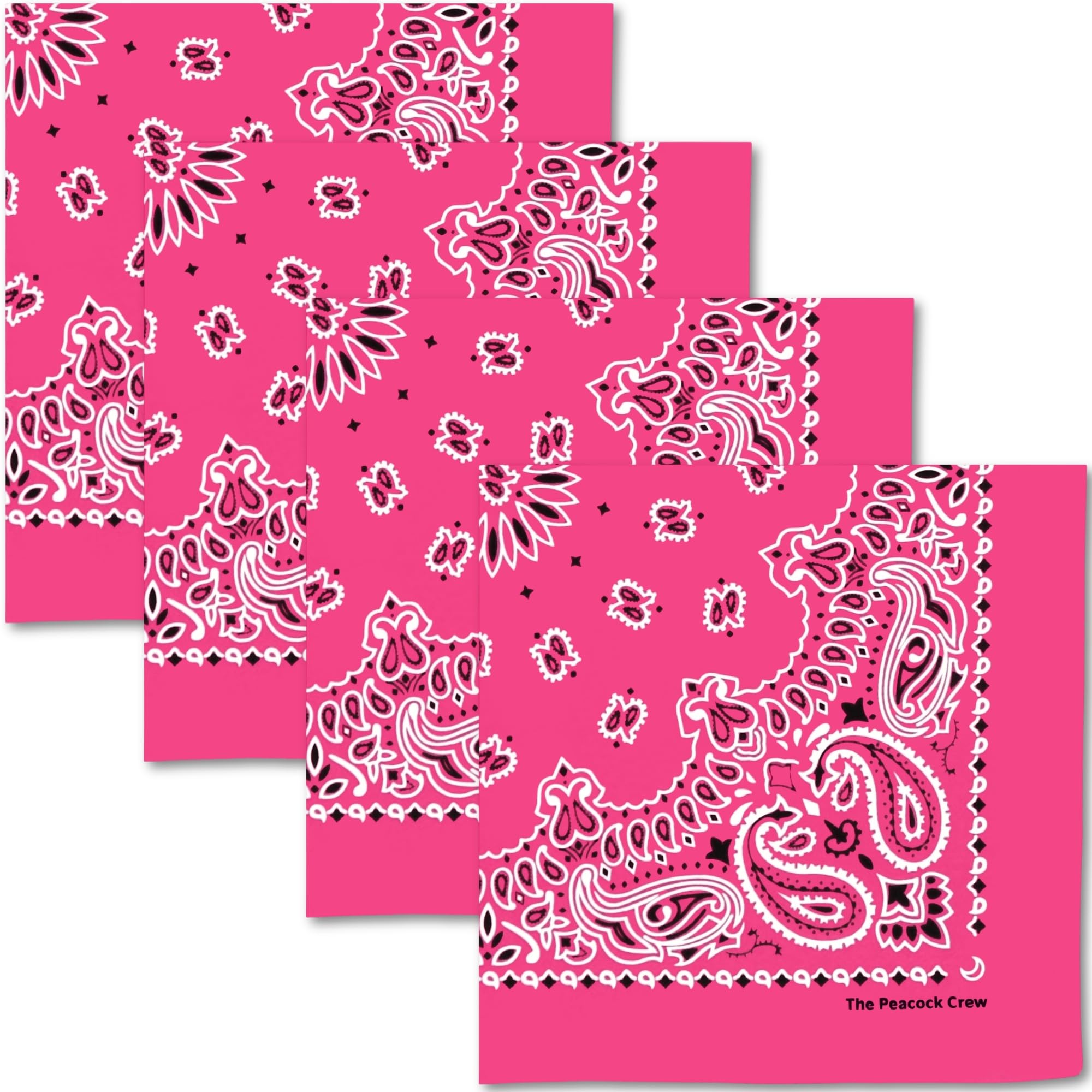 The Peacock Crew Premium Soft Cotton Bandanas Pack for Men and Women Paisley 22 x 22 inches